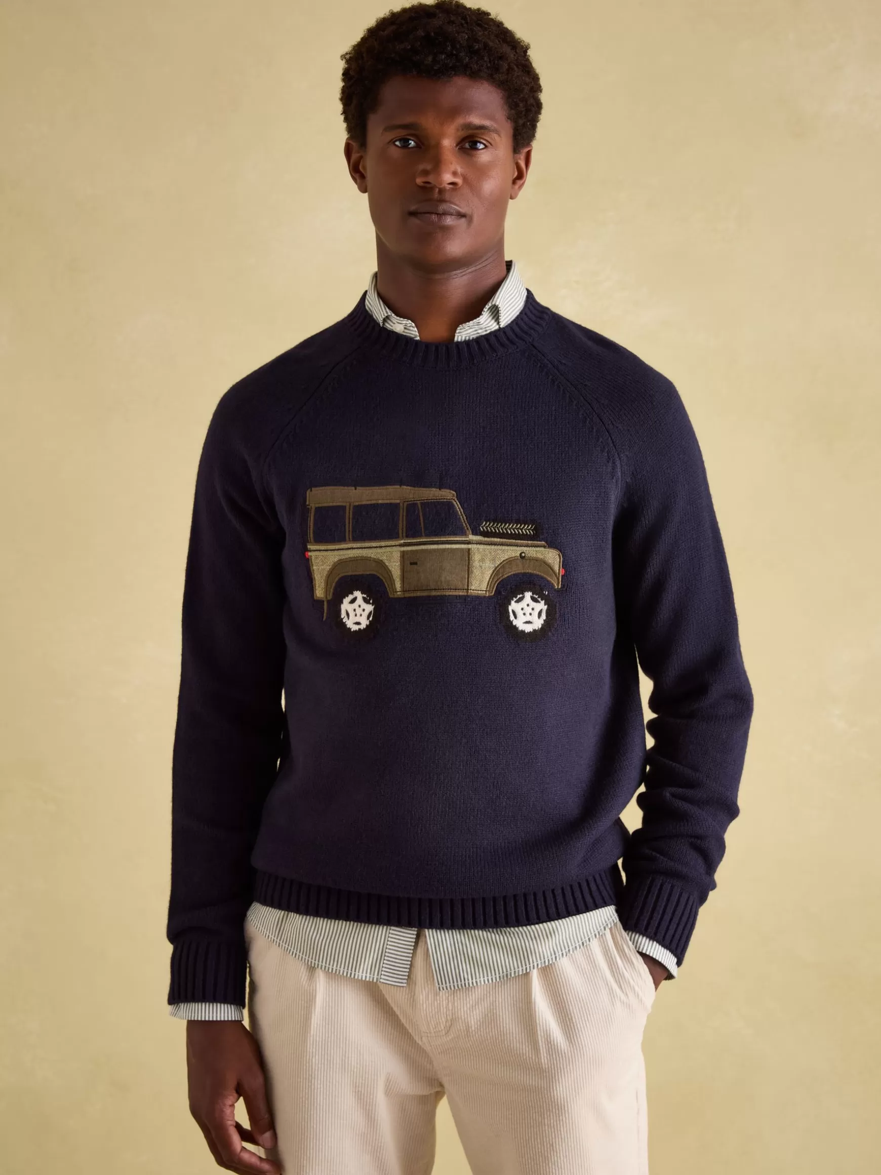 4x4 Navy Applique Crew Neck Jumper^Joules Shop
