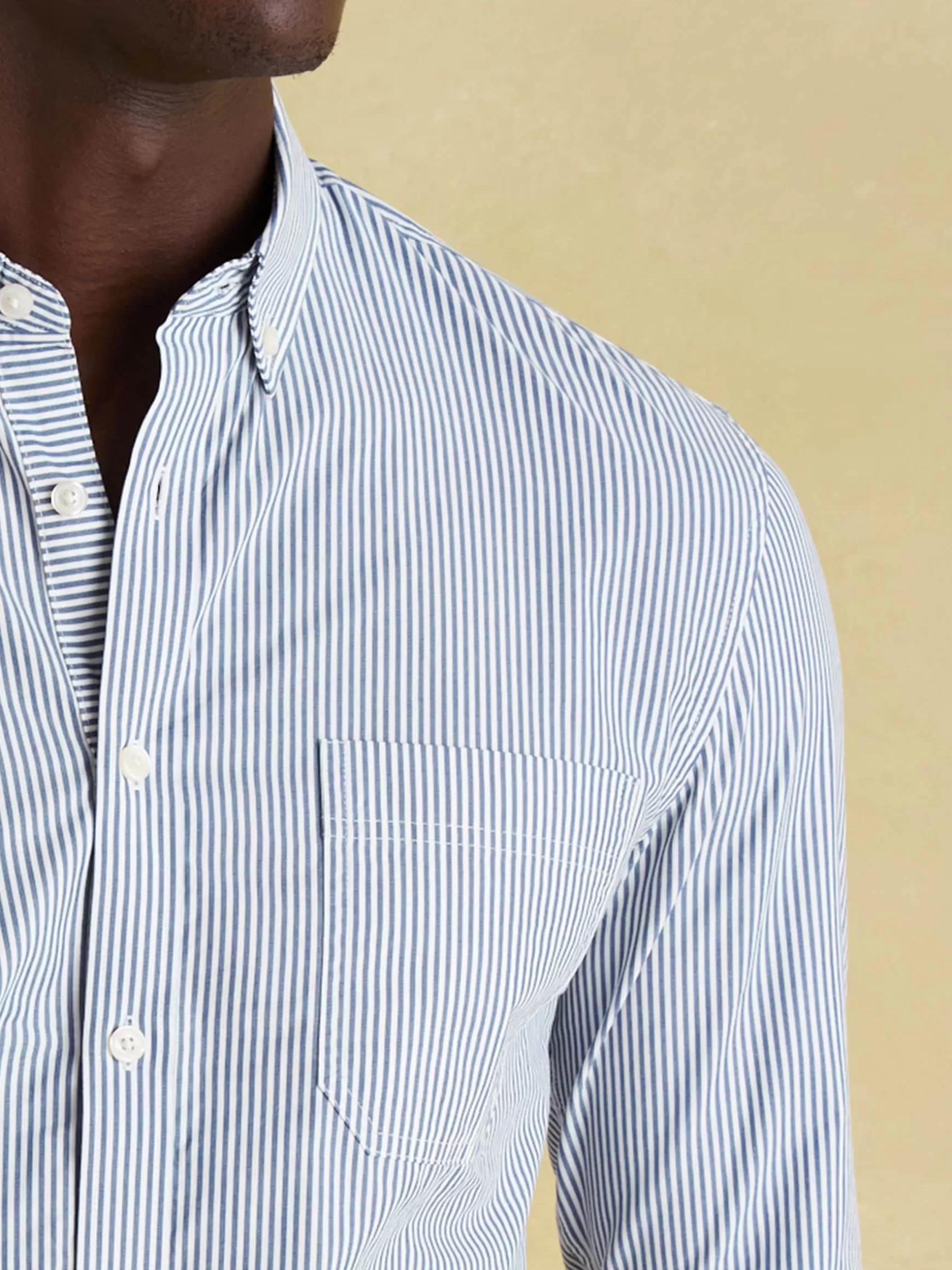 Abbott Blue Pinstriped Cotton Poplin Shirt^Joules Cheap