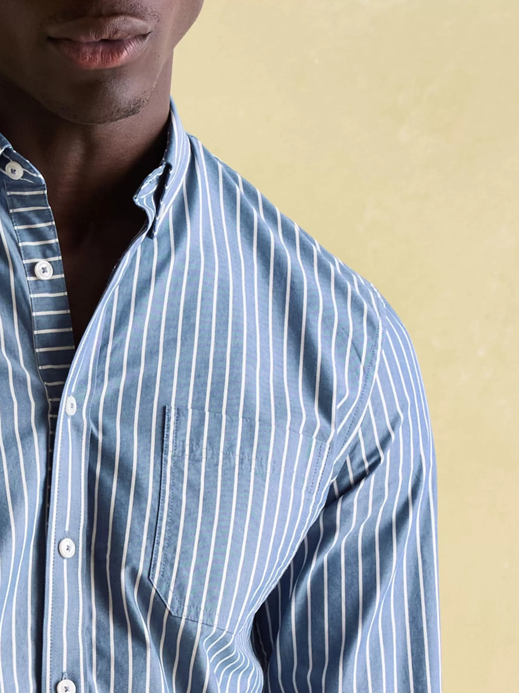 Abbott Blue Striped Cotton Poplin Shirt^Joules Fashion