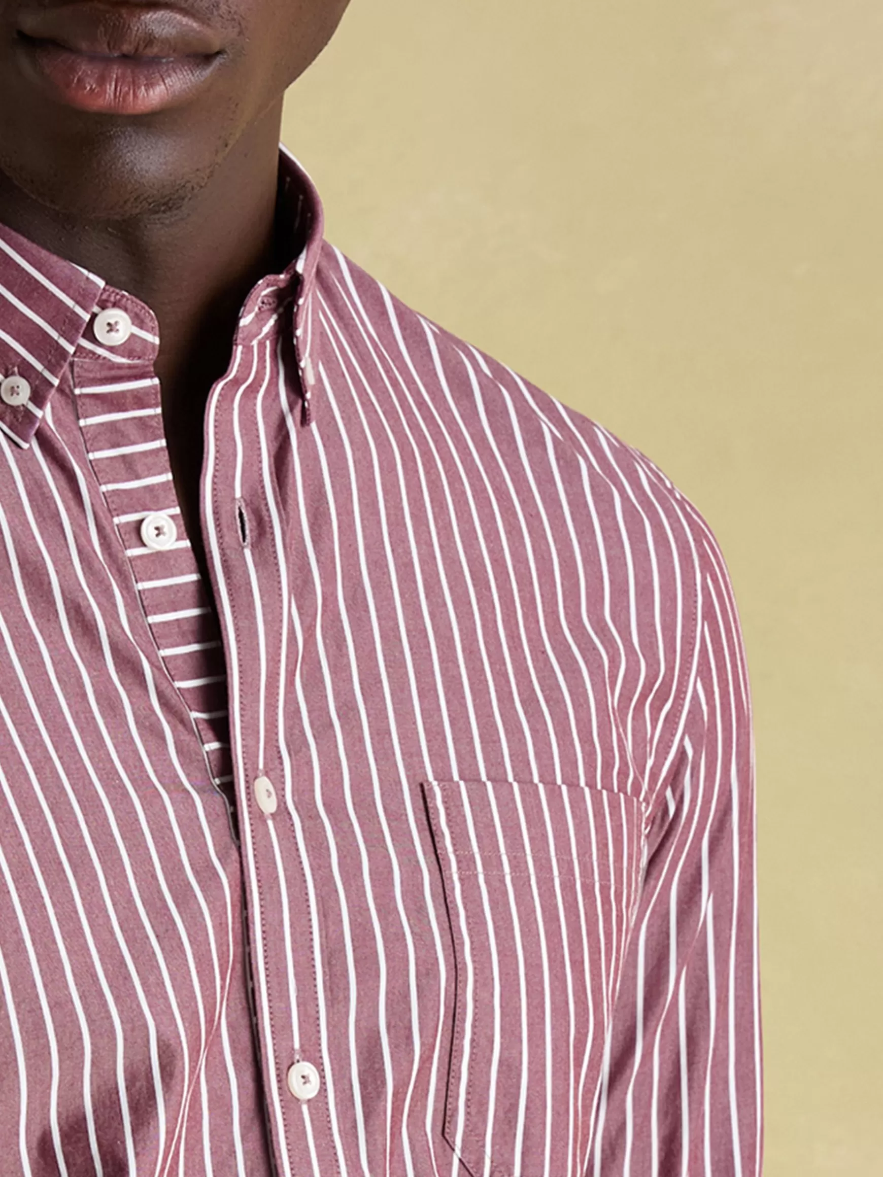Abbott Red Striped Cotton Poplin Shirt^Joules Shop