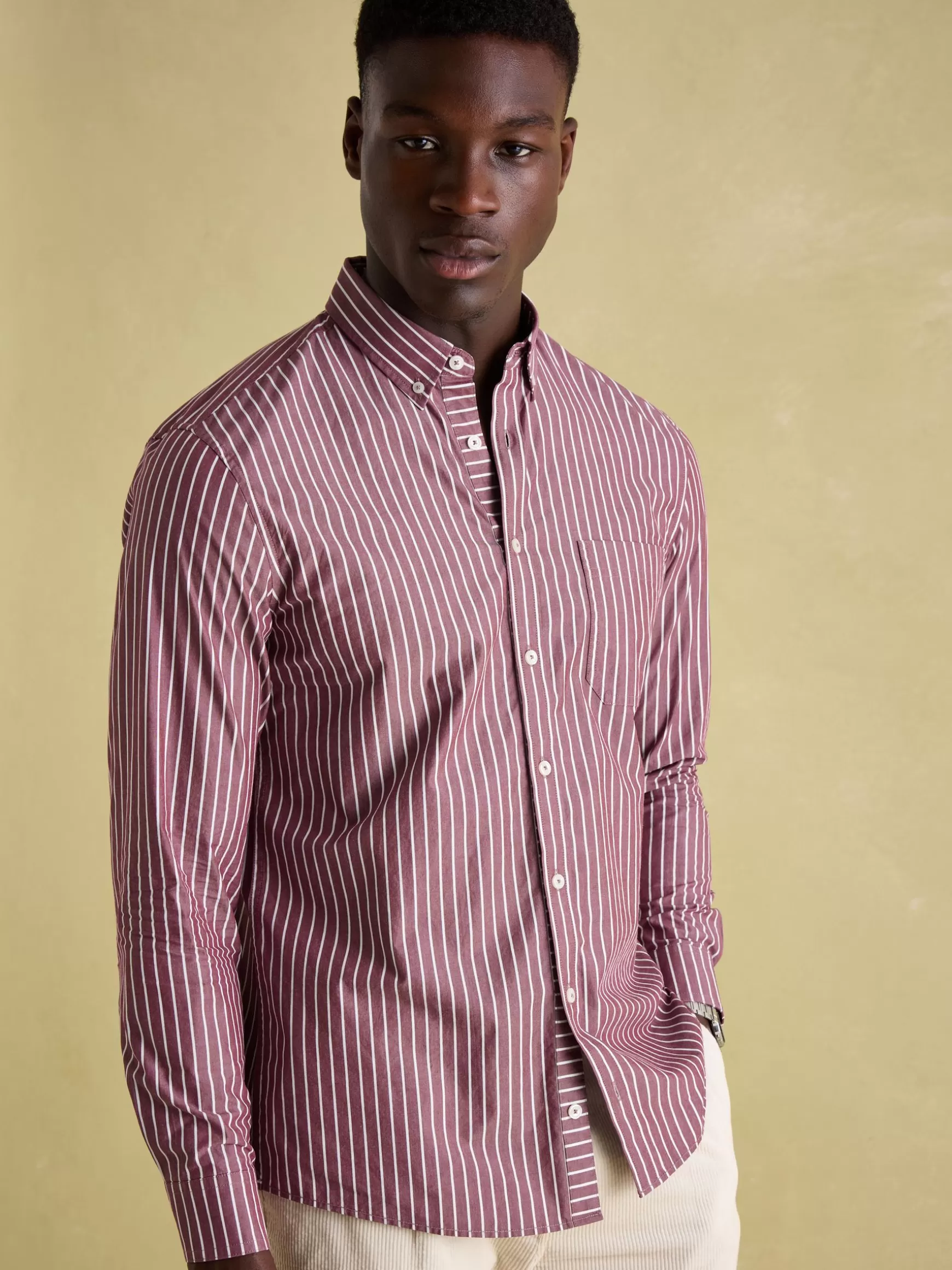 Abbott Red Striped Cotton Poplin Shirt^Joules Shop