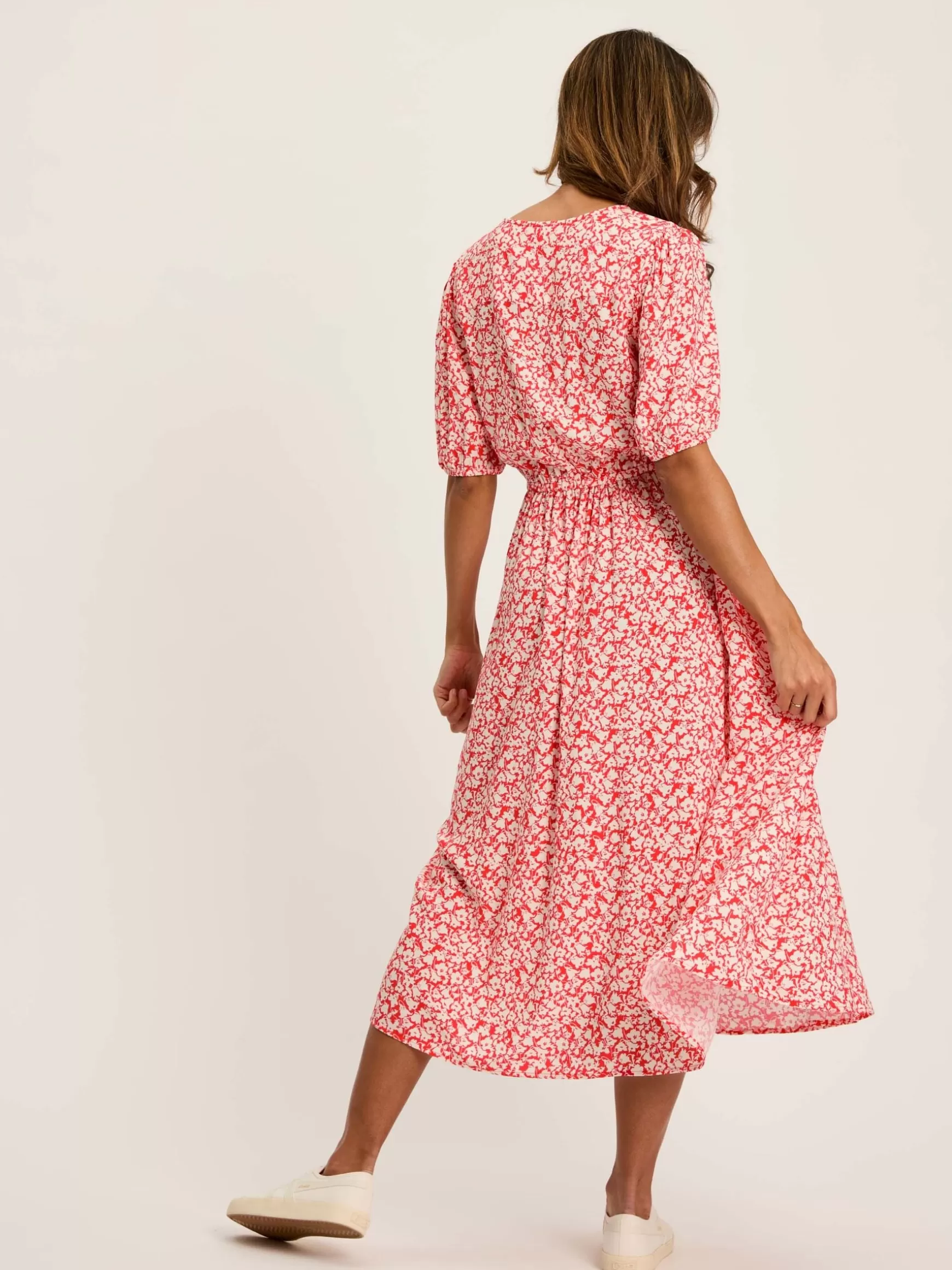 Adele Floral Button Down Midi Dress with Slit^Joules Discount
