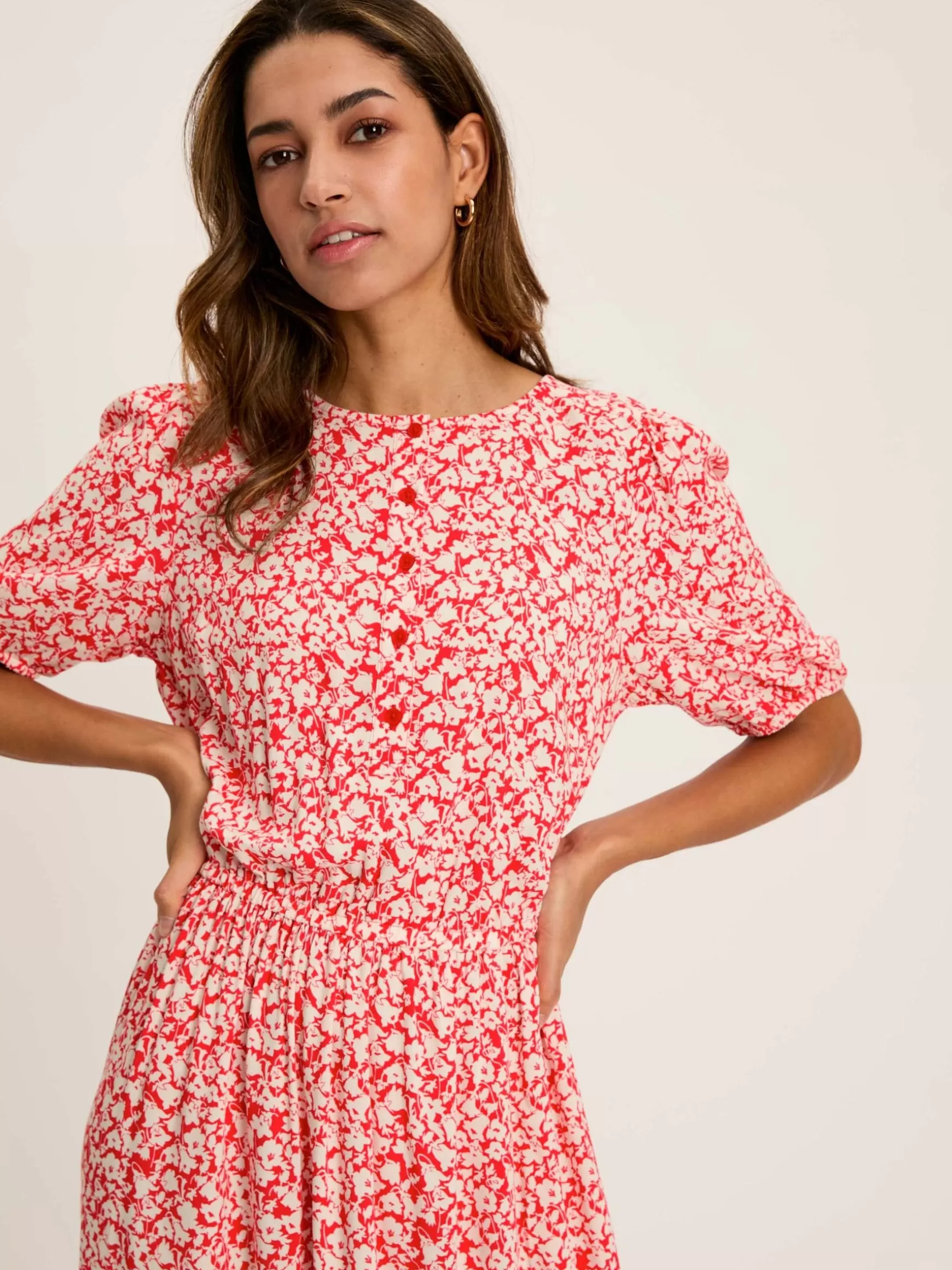 Adele Floral Button Down Midi Dress with Slit^Joules Discount
