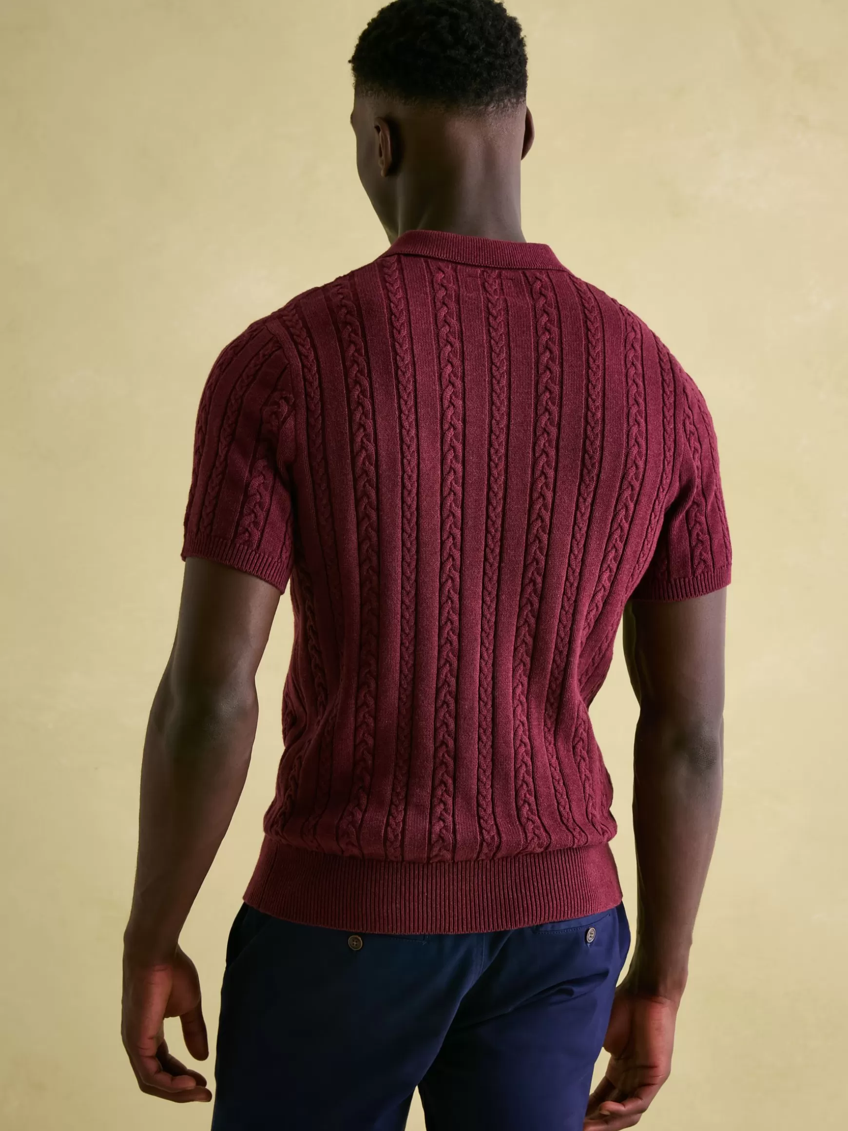Adlington Cable Knitted Polo Shirt^Joules Online