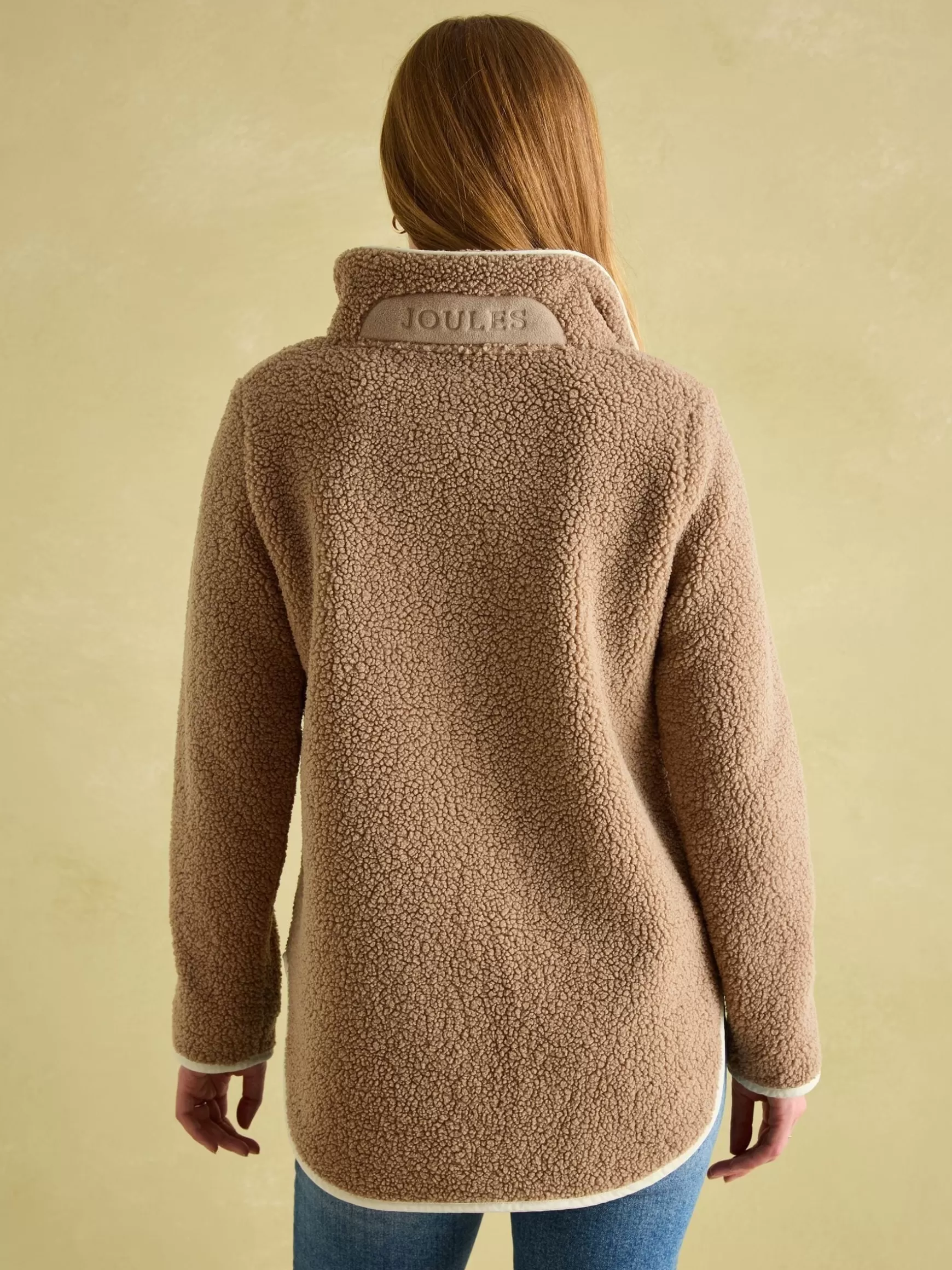 Aldeburgh Tan Brown Quarter Zip Fleece^Joules Online