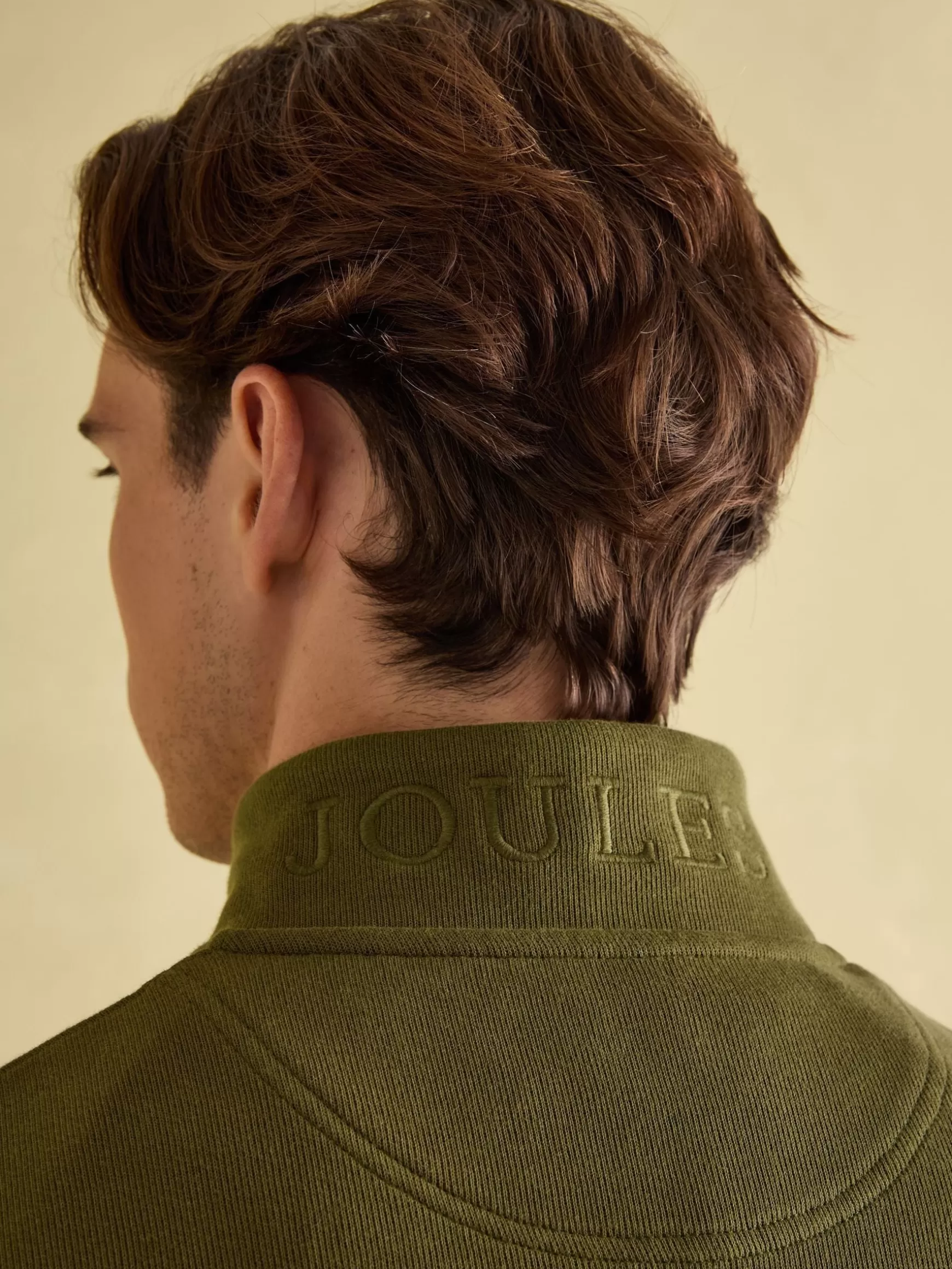 Alistair Khaki Green Quarter Zip Cotton Sweatshirt^Joules Shop