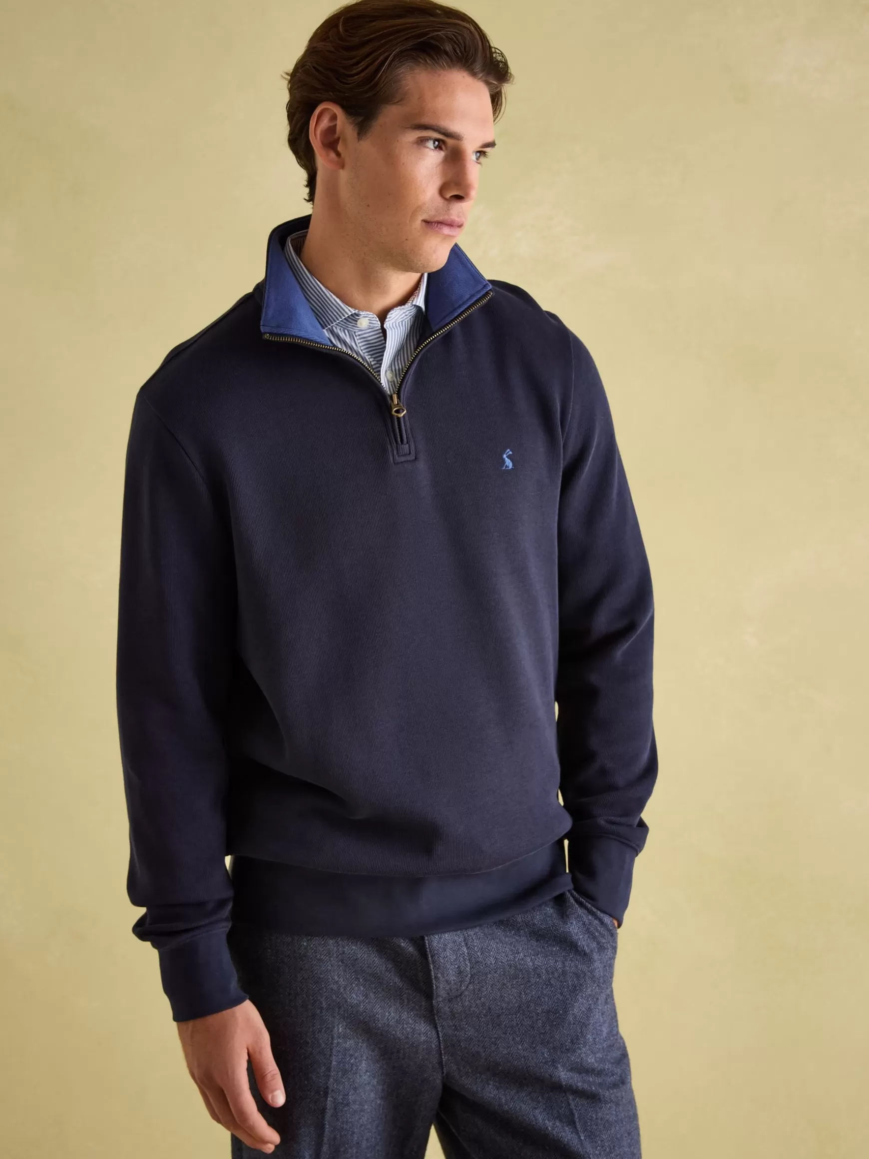 Alistair Quarter Zip Cotton Sweatshirt^Joules Best