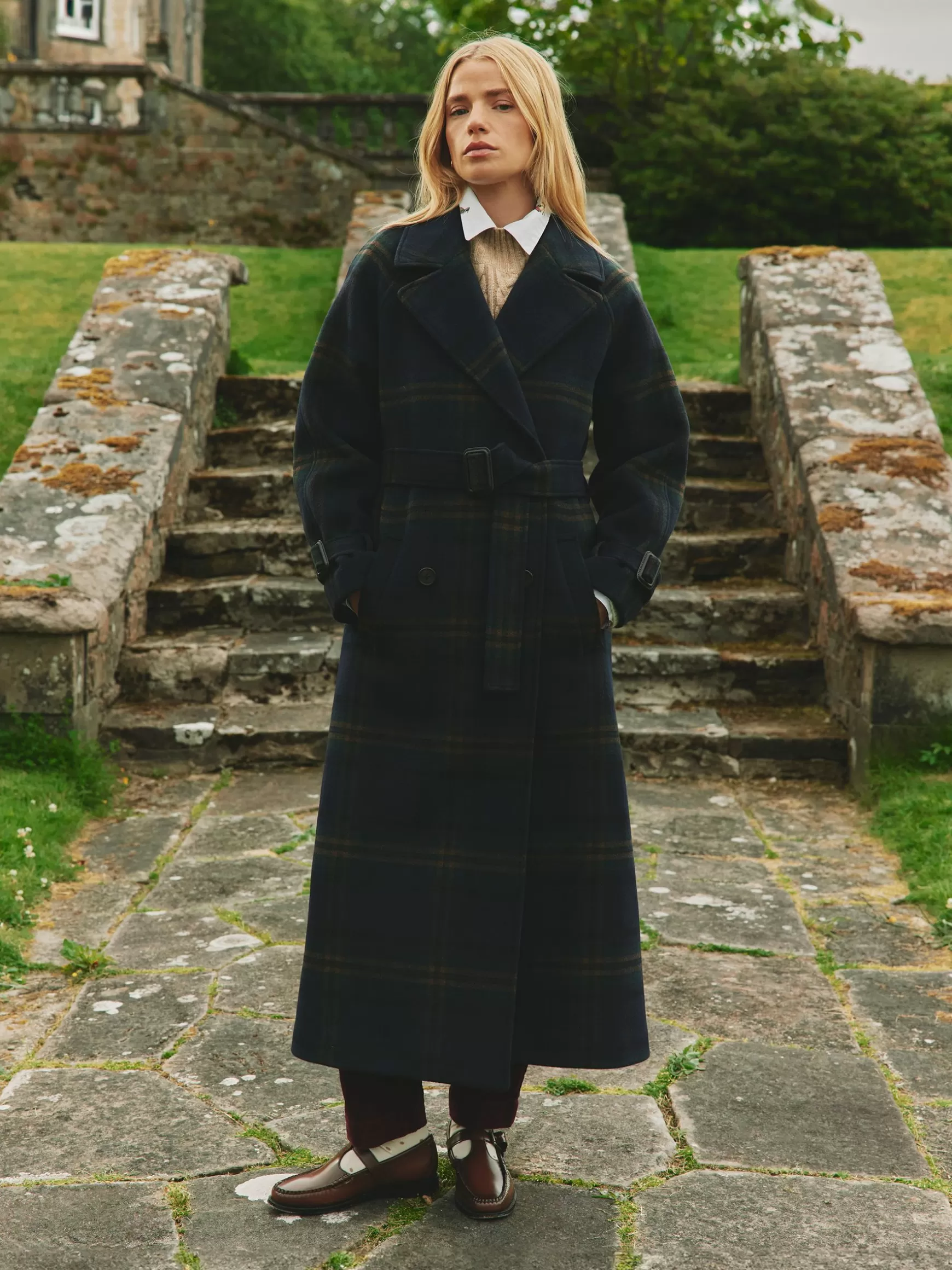 Amberley Longline Wool Blend Coat with Belt^Joules Sale