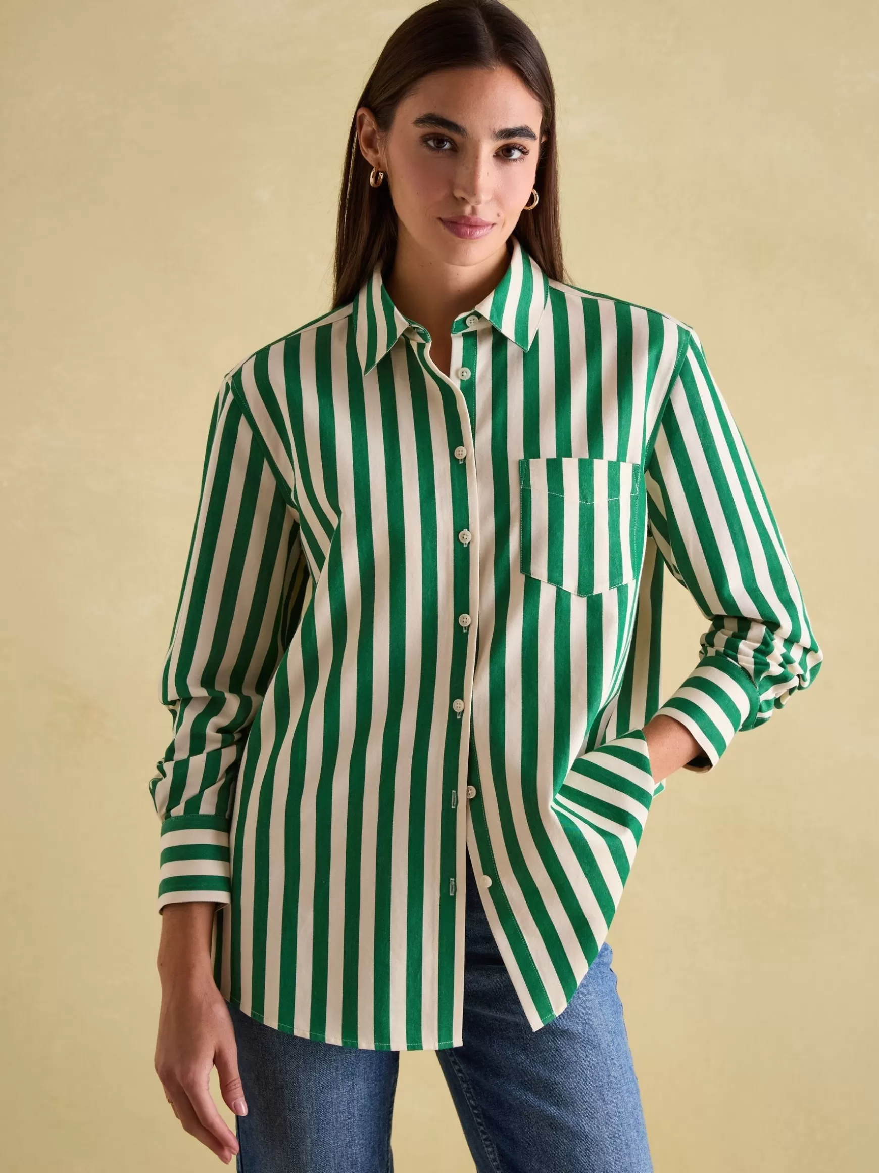 Amilla Green & Cream Stripe Shirt^Joules Best
