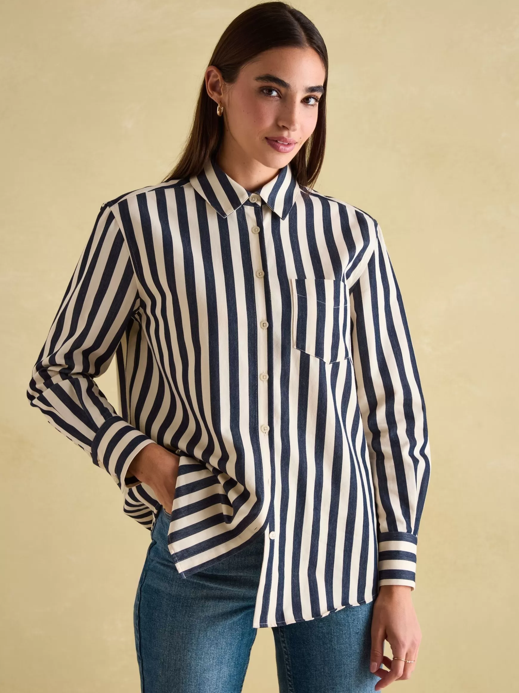 Amilla Navy & Cream Stripe Shirt^Joules Cheap