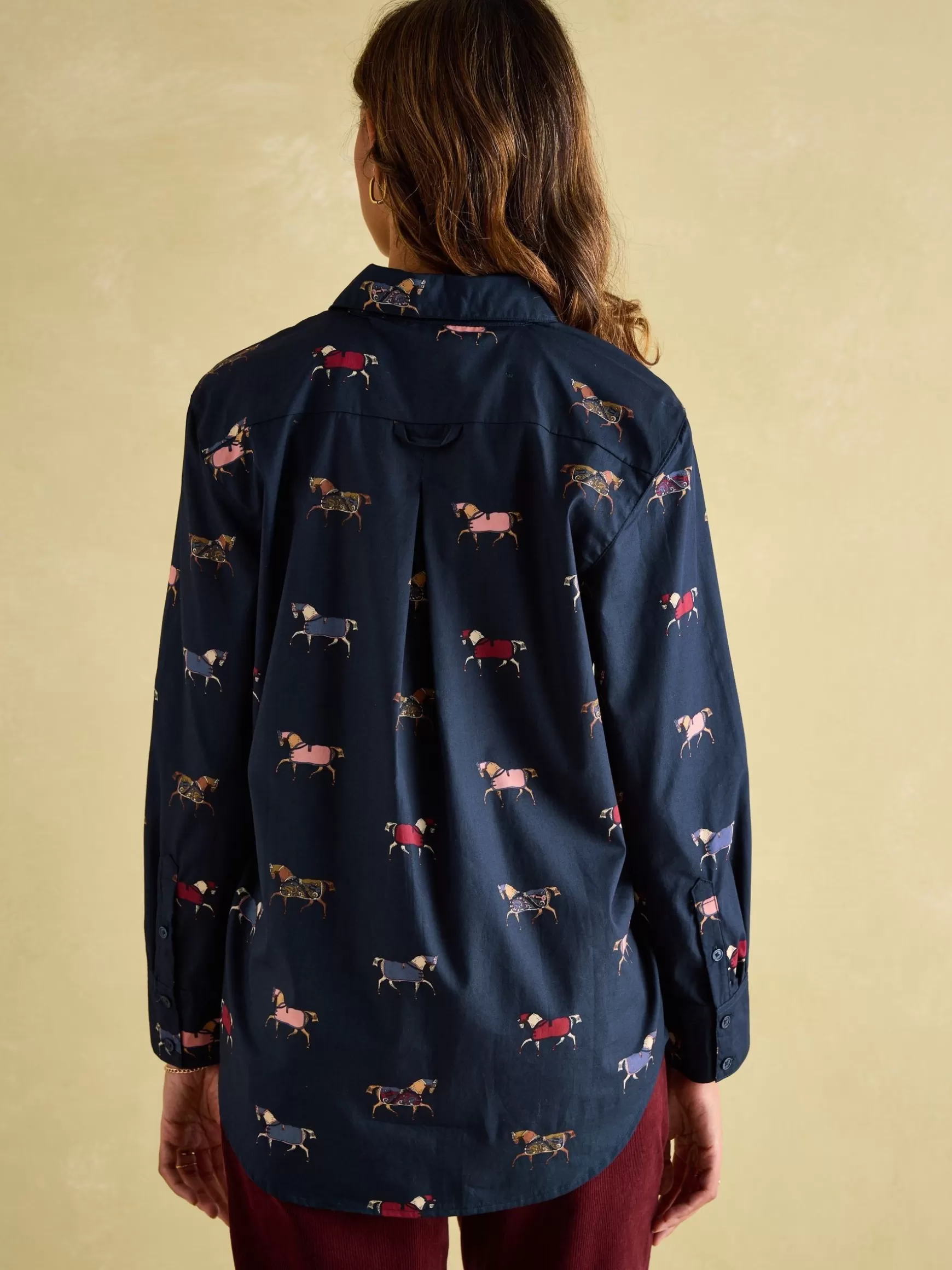 Amilla Navy Blue Cotton Shirt^Joules Flash Sale
