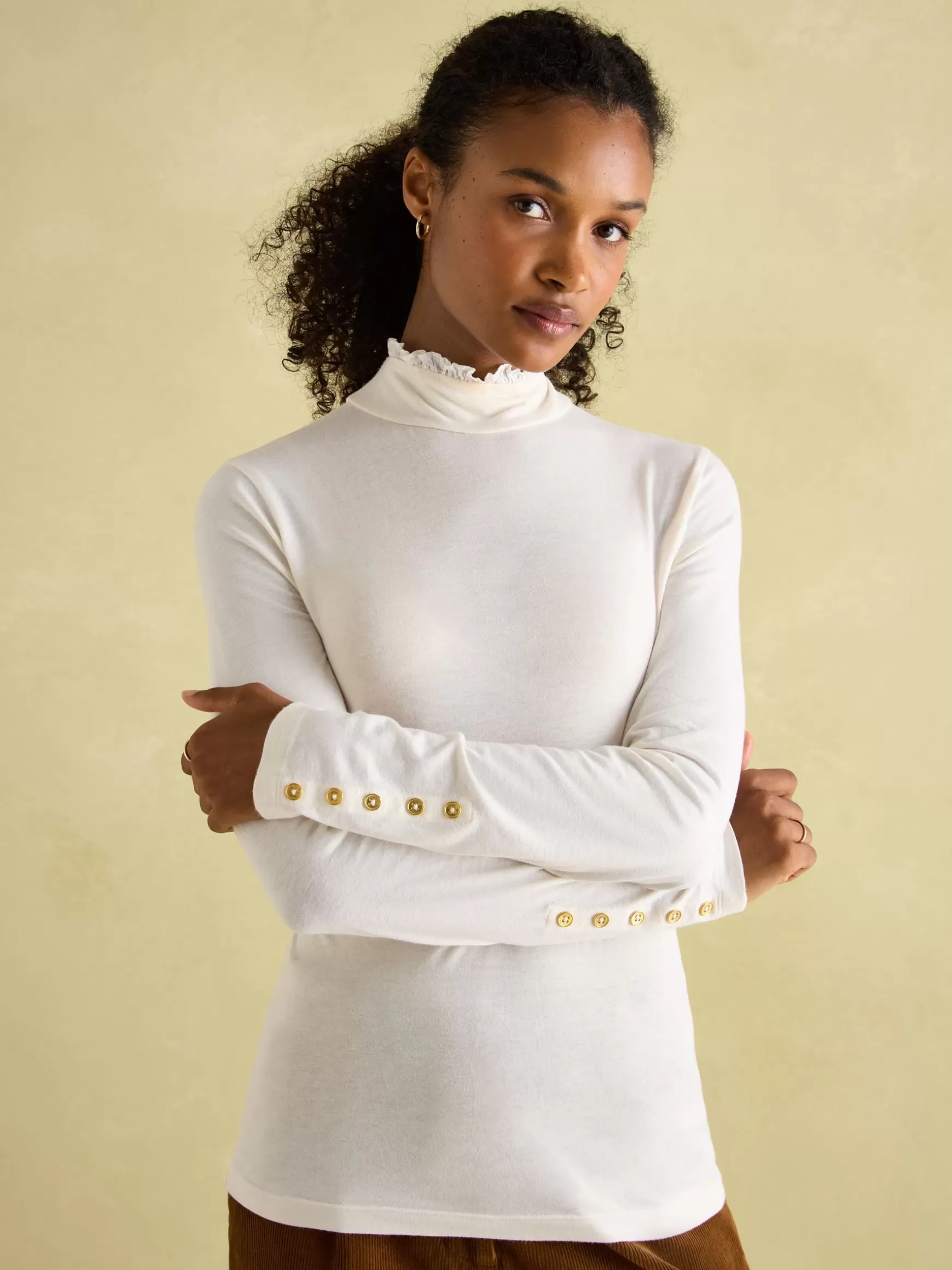 Amy Long Sleeve High Neck Jersey Top^Joules Discount