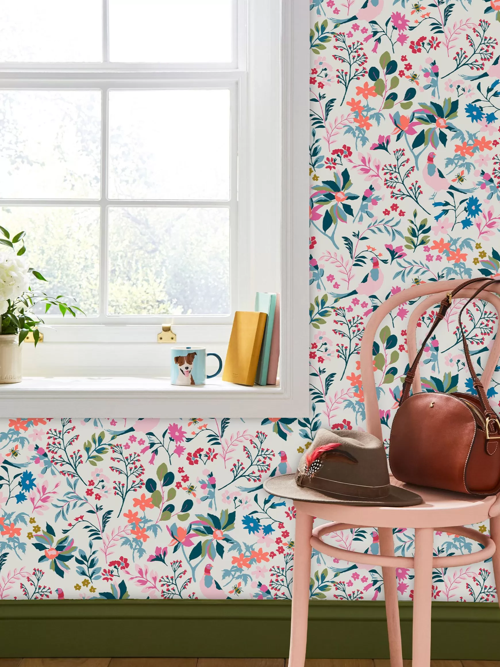 Antique Creme Fields Edge Floral 10M Wallpaper^Joules Fashion