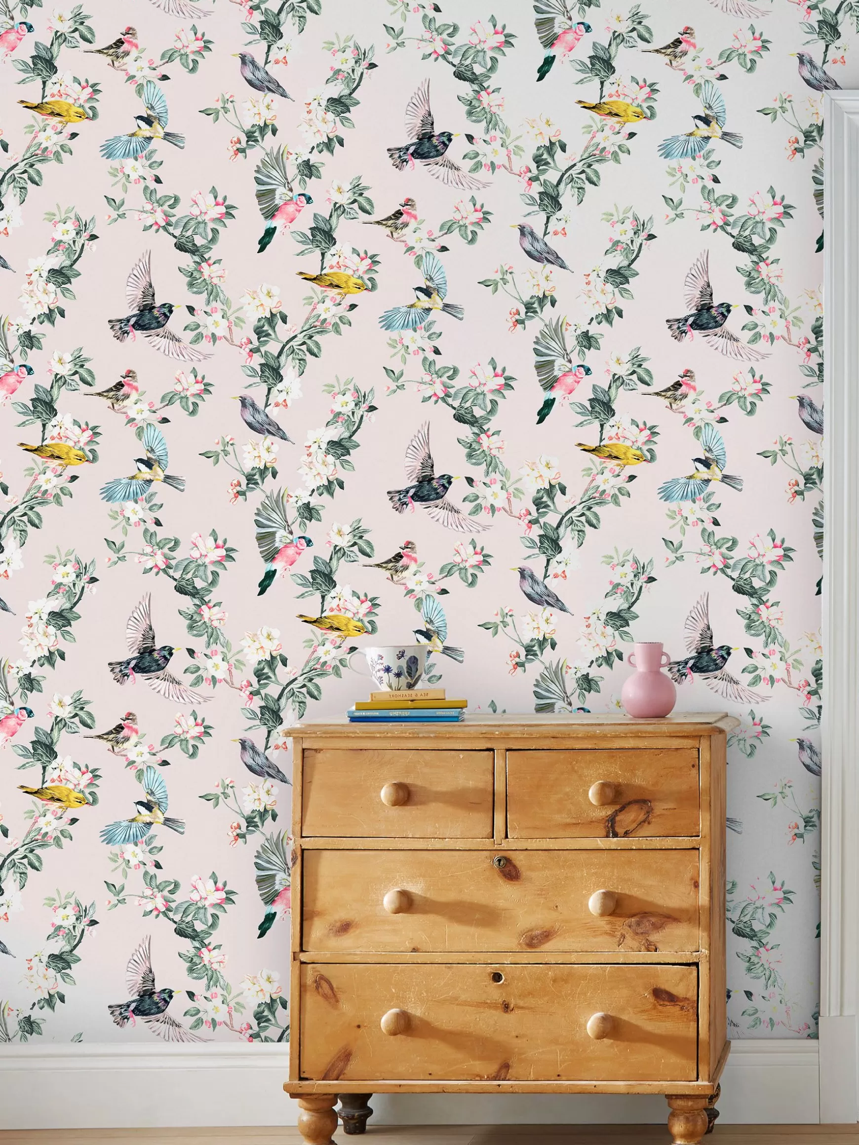 Antique Creme Handford Garden Birds 10M Wallpaper^Joules Hot