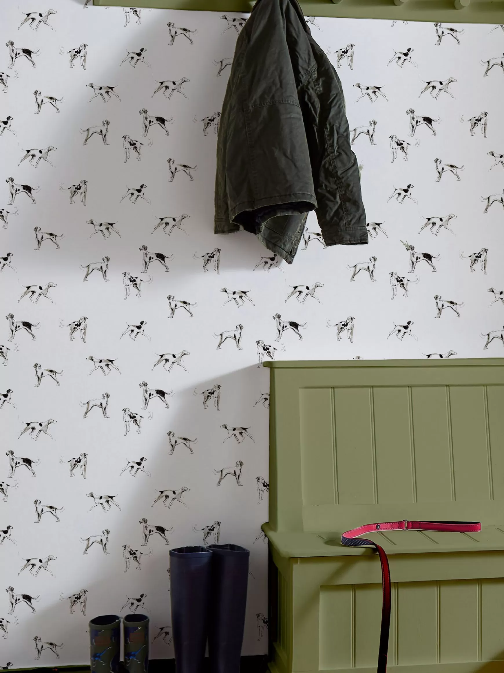 Antique Creme Sketchy Dogs 10M Wallpaper^Joules Fashion