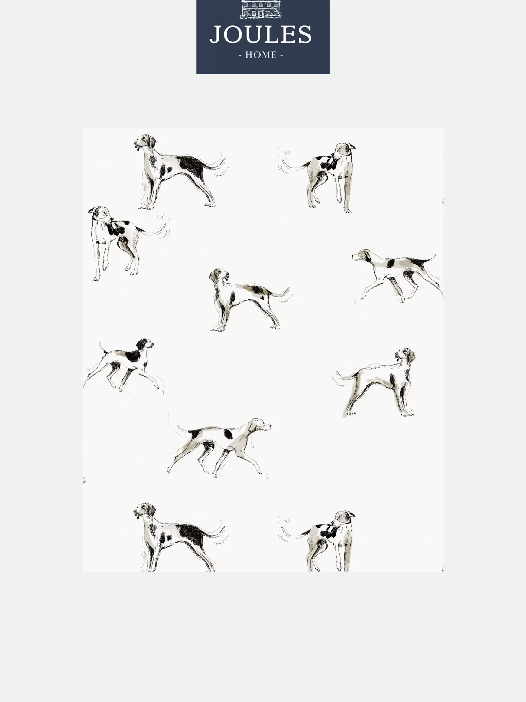 Antique Creme Sketchy Dogs 10M Wallpaper^Joules Fashion