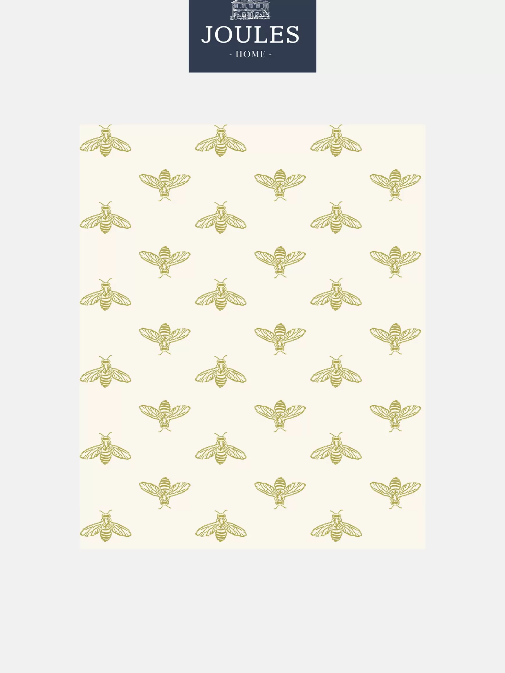 Antique Gold Block Print Bee 10M Wallpaper^Joules Best