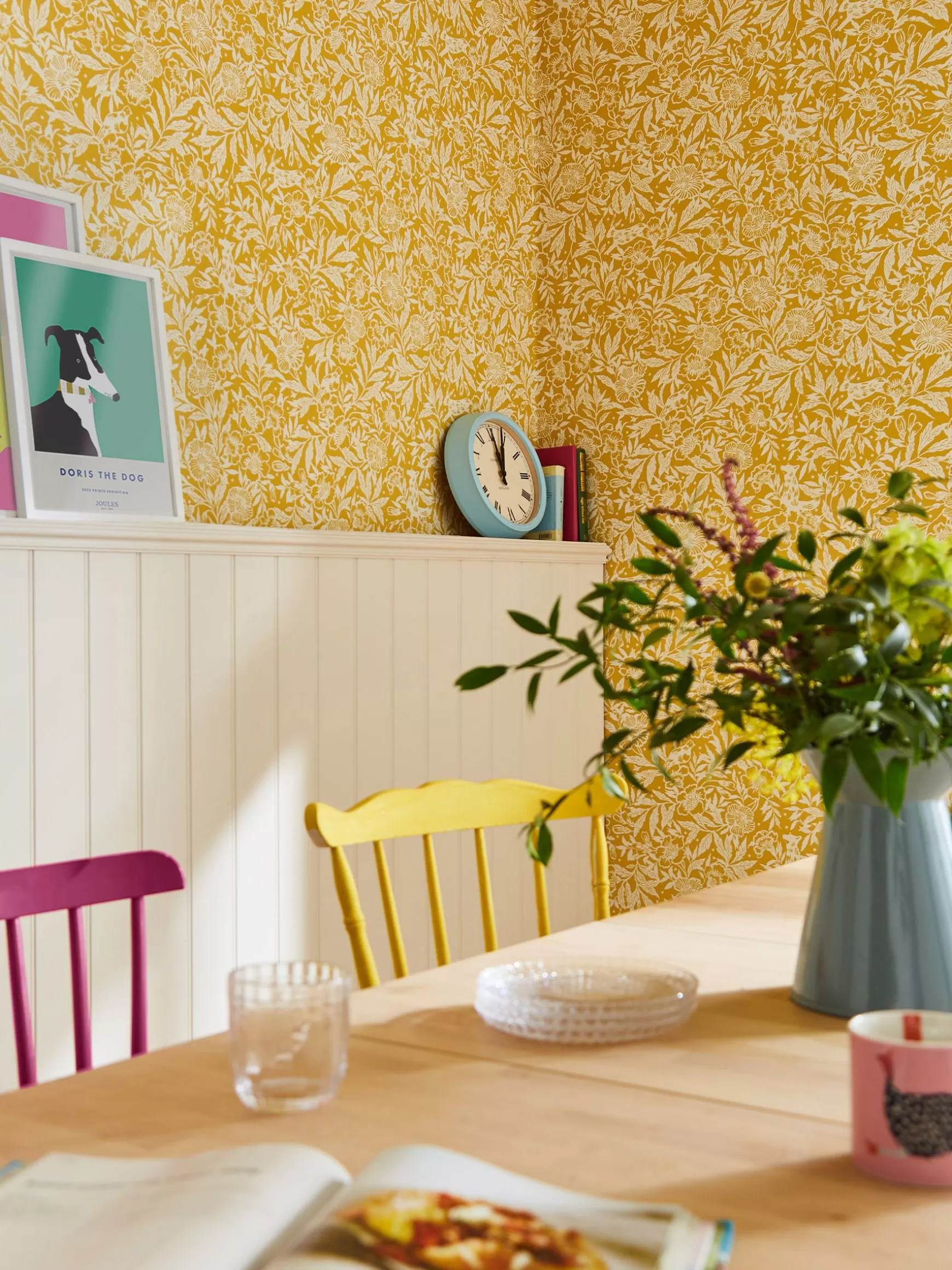Antique Gold Twilight Ditsy 10M Wallpaper^Joules Online