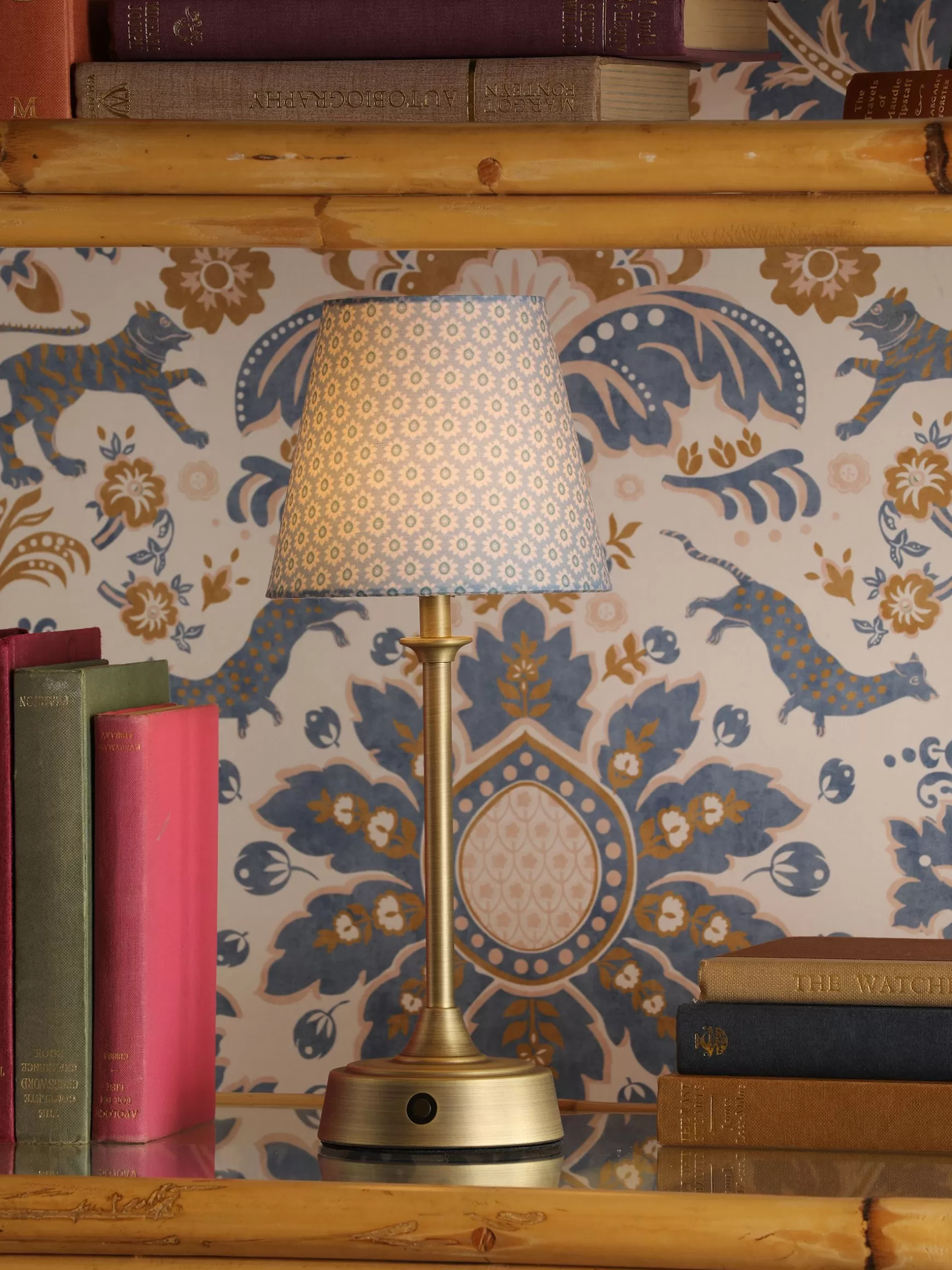 Apsley Blue Print Rechargable LED Lamp^Joules New