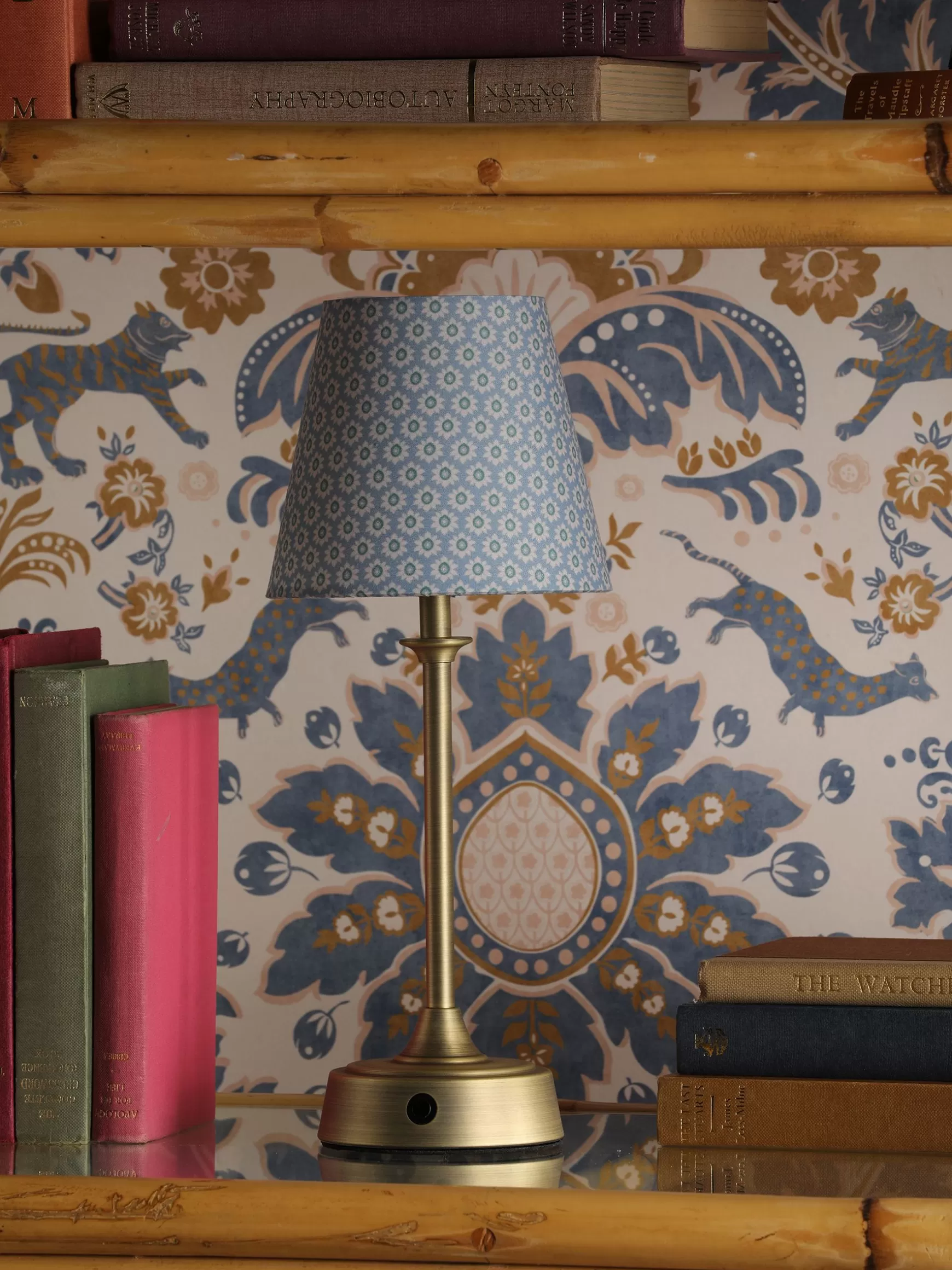 Apsley Blue Print Rechargable LED Lamp^Joules New