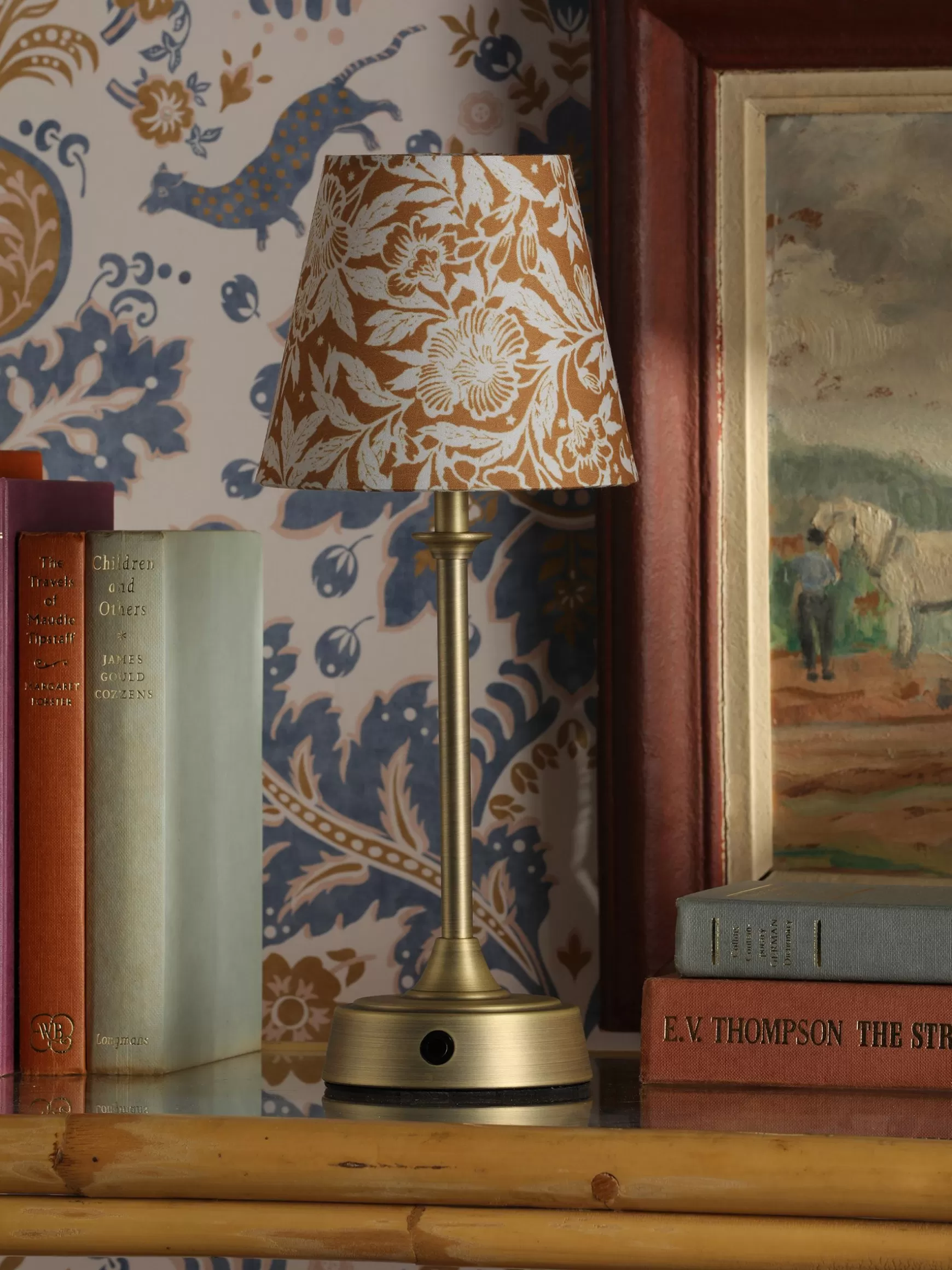 Apsley Gold Print Rechargable LED Lamp^Joules Sale