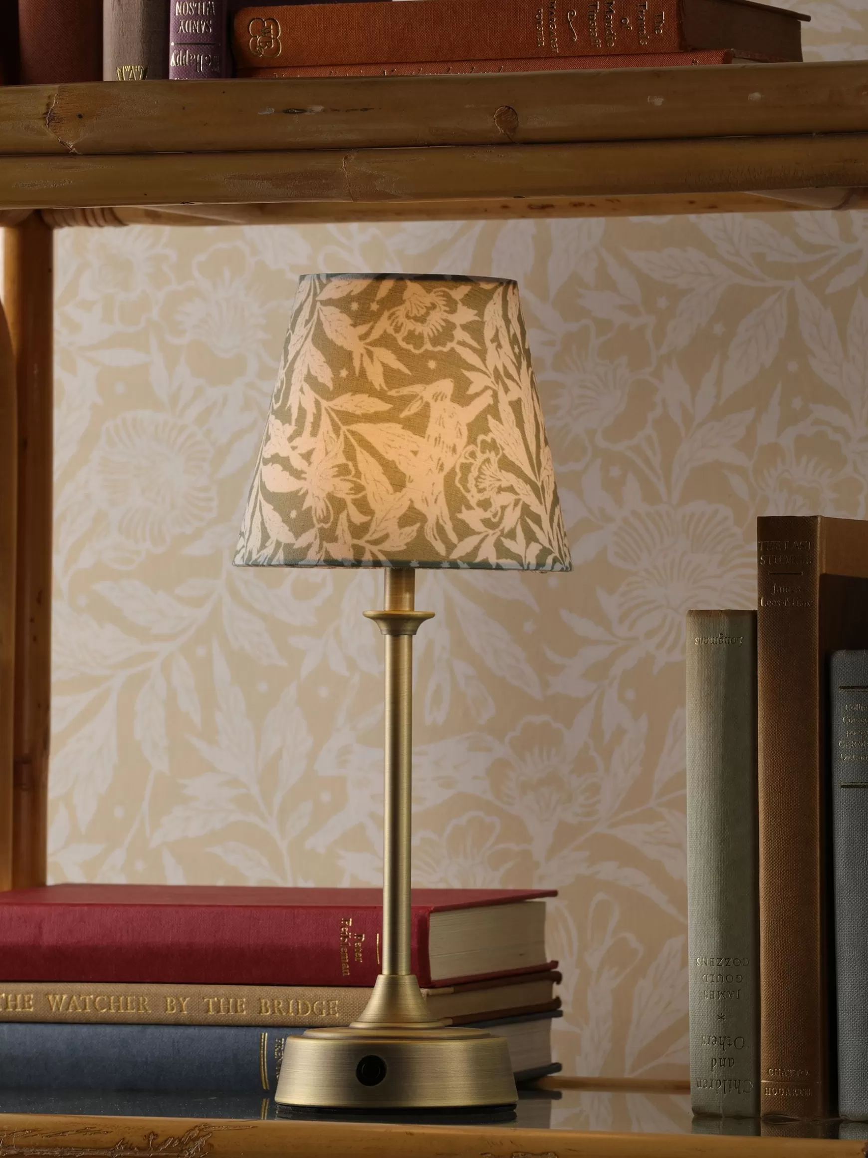 Apsley Green Print Rechargable LED Lamp^Joules Hot