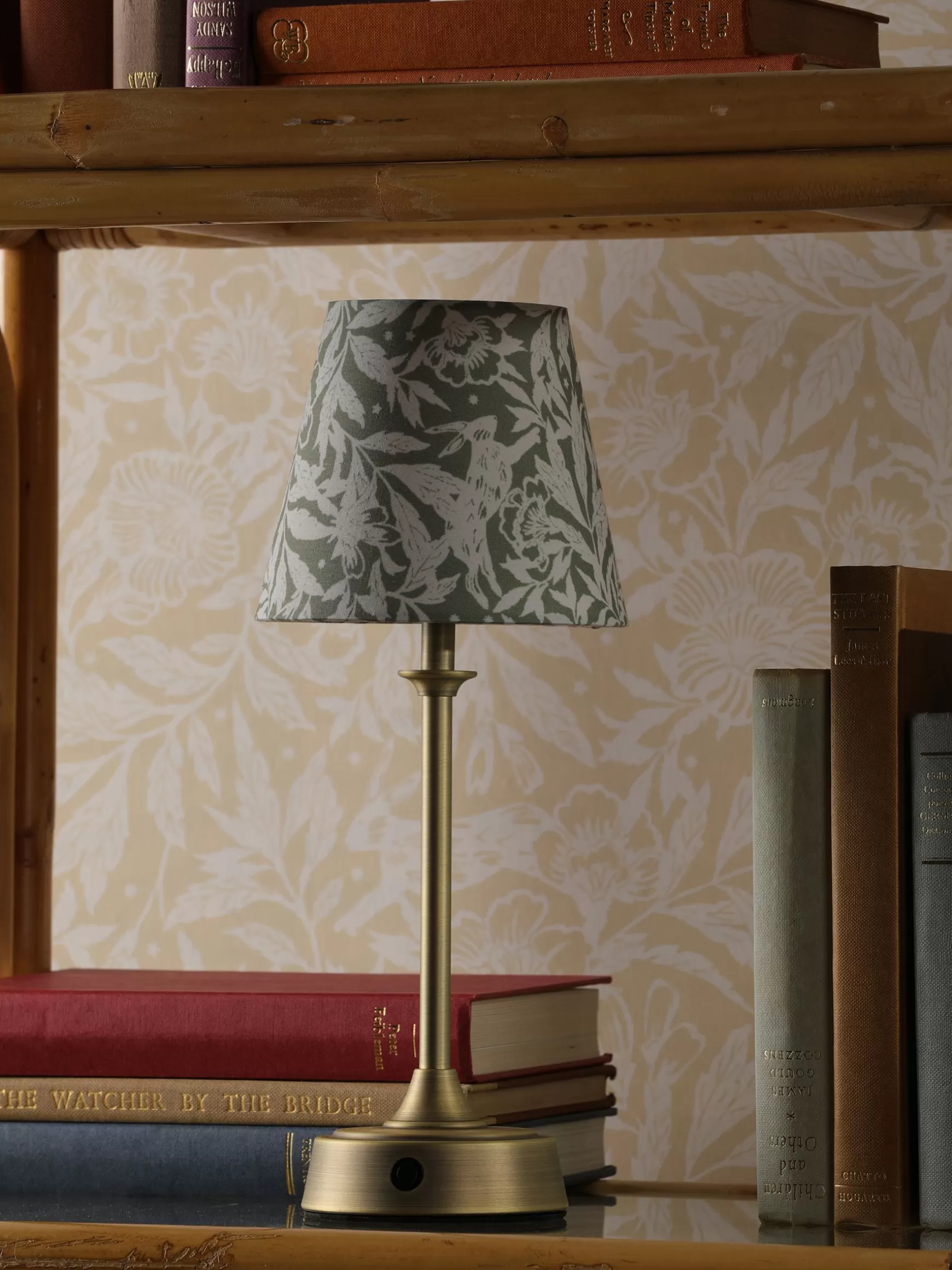 Apsley Green Print Rechargable LED Lamp^Joules Hot