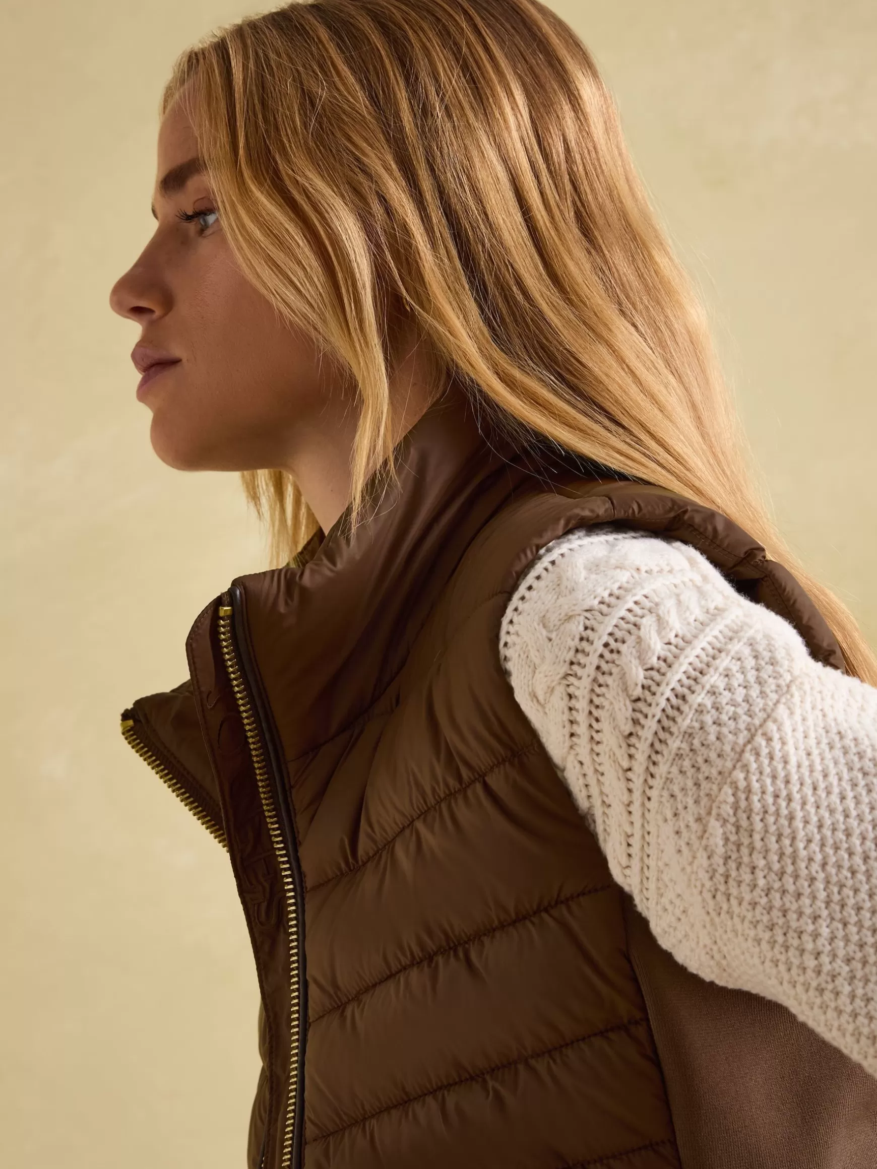 Beckley Padded Showerproof Gilet With Detachable Faux Fur Collar^Joules Cheap