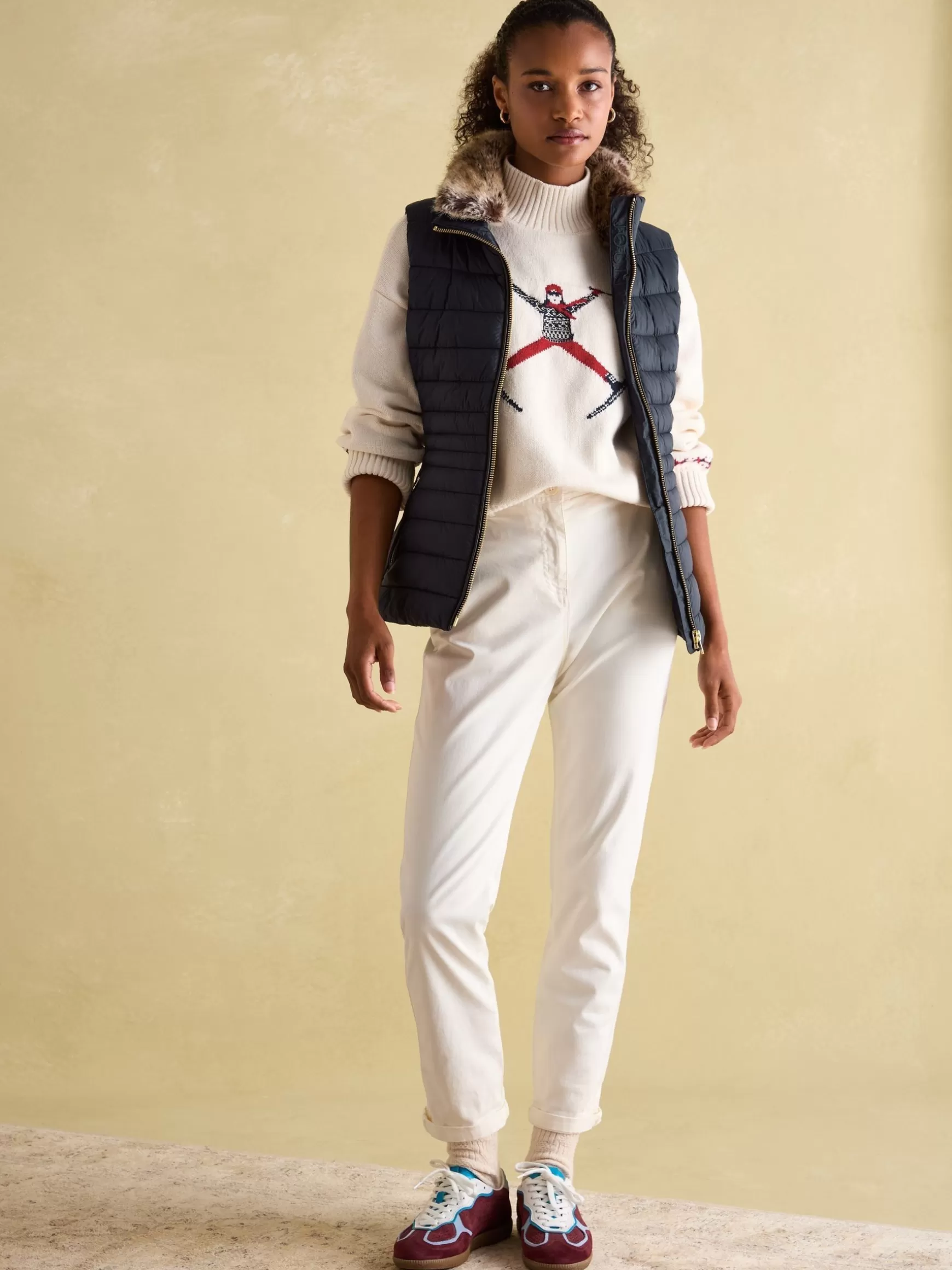 Beckley Padded Showerproof Gilet With Detachable Faux Fur Collar^Joules Best