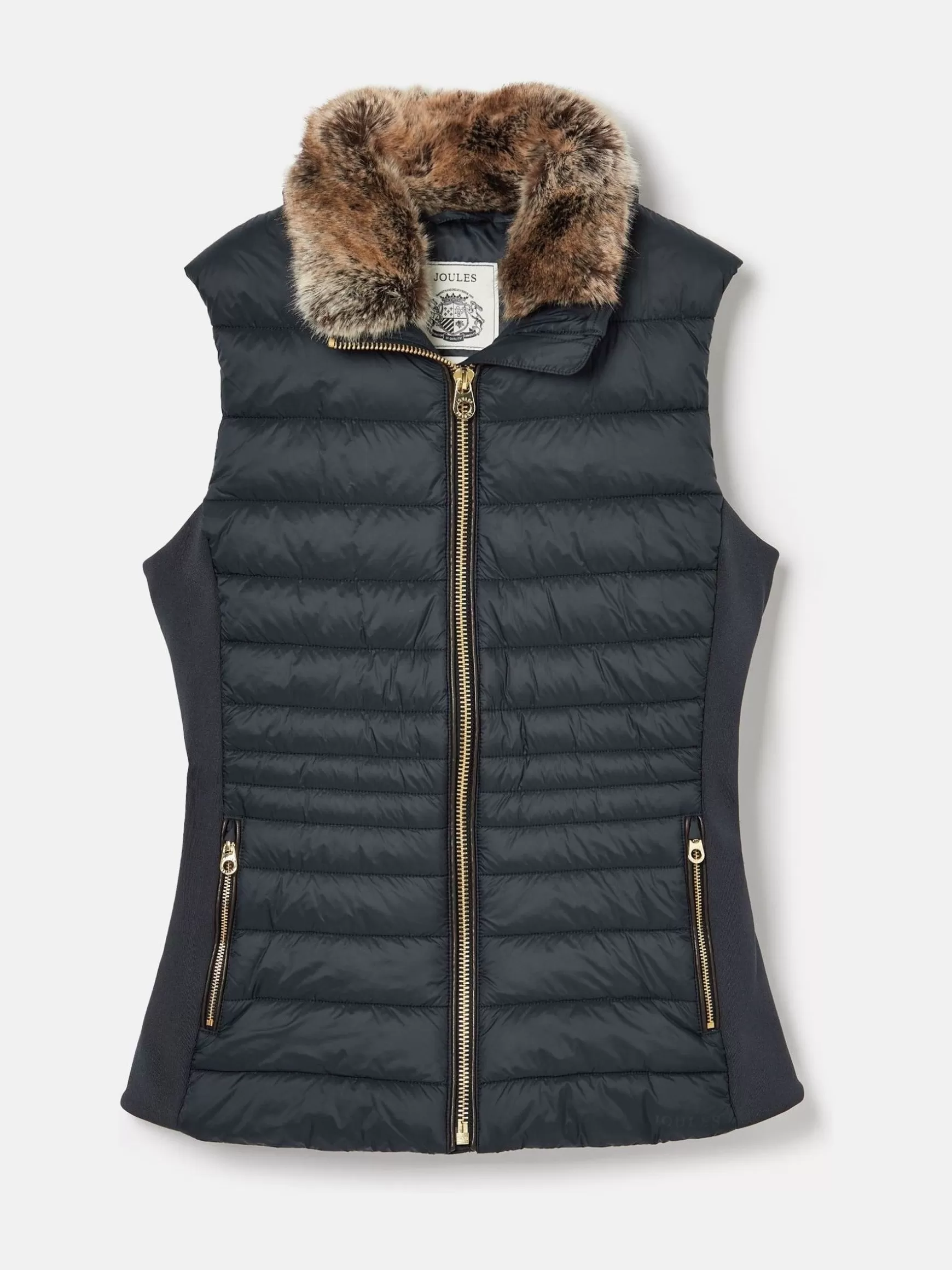 Beckley Padded Showerproof Gilet With Detachable Faux Fur Collar^Joules Best