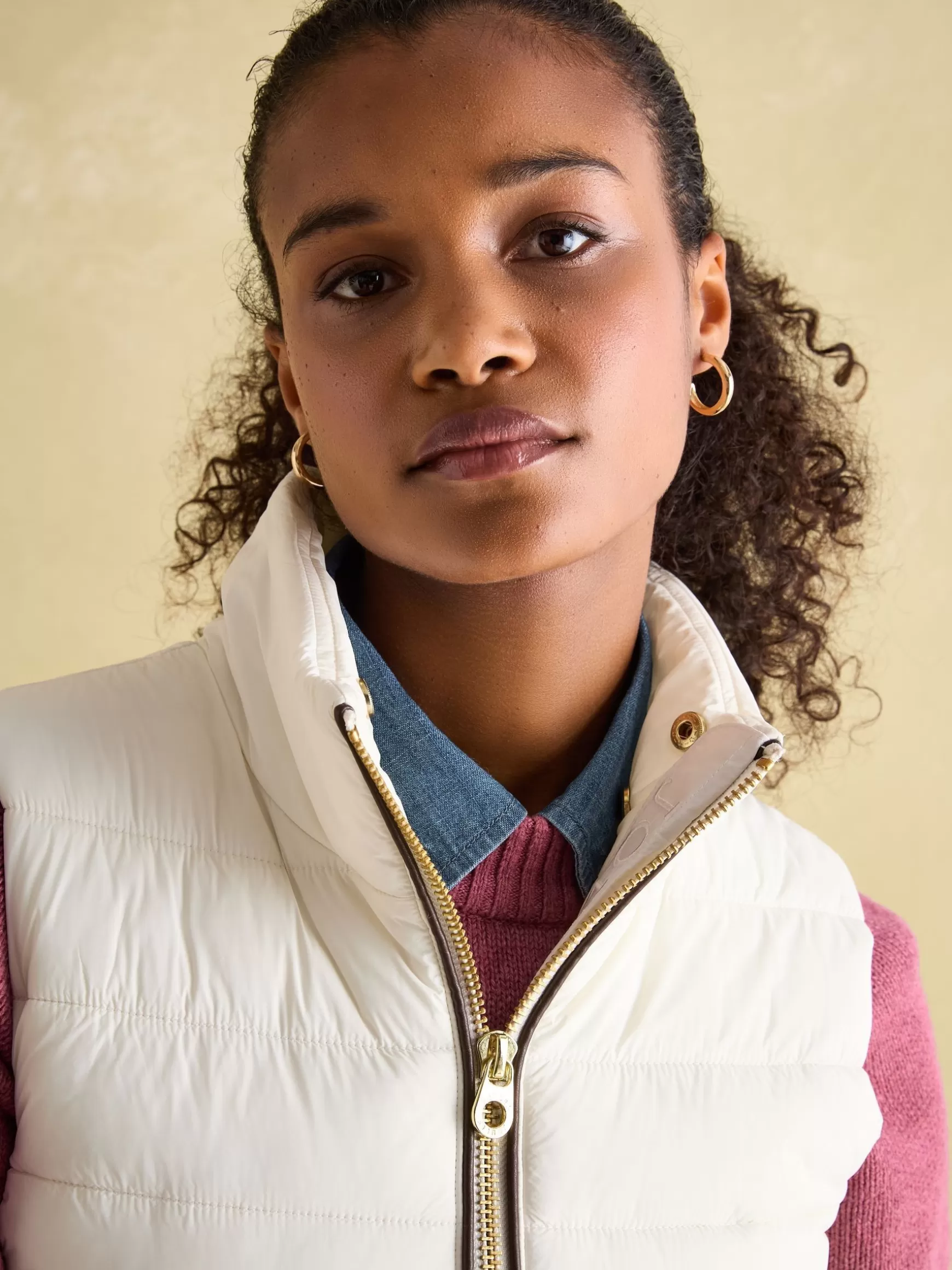 Beckley Padded Showerproof Gilet With Detachable Faux Fur Collar^Joules Shop