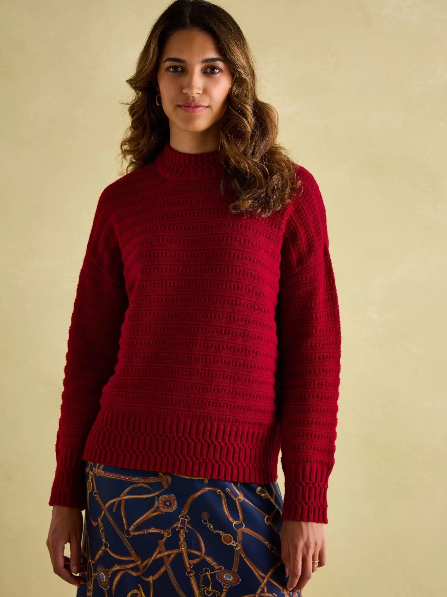 Bernie Crew Neck Textu Jumper Contains Merino Wool^Joules Best Sale
