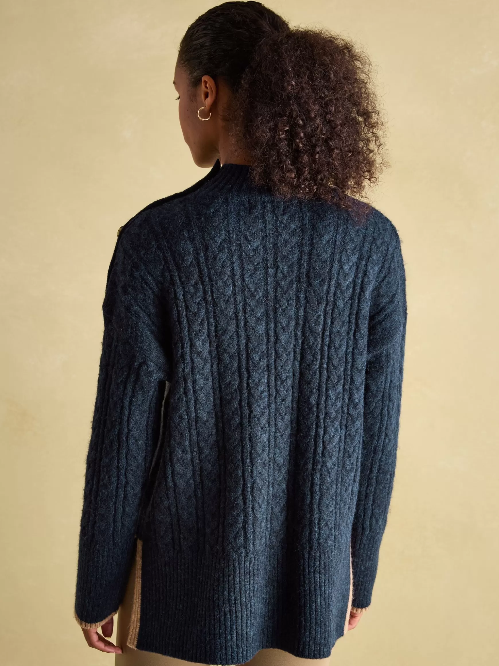 Betsy Button Shoulder Cable Jumper^Joules Cheap