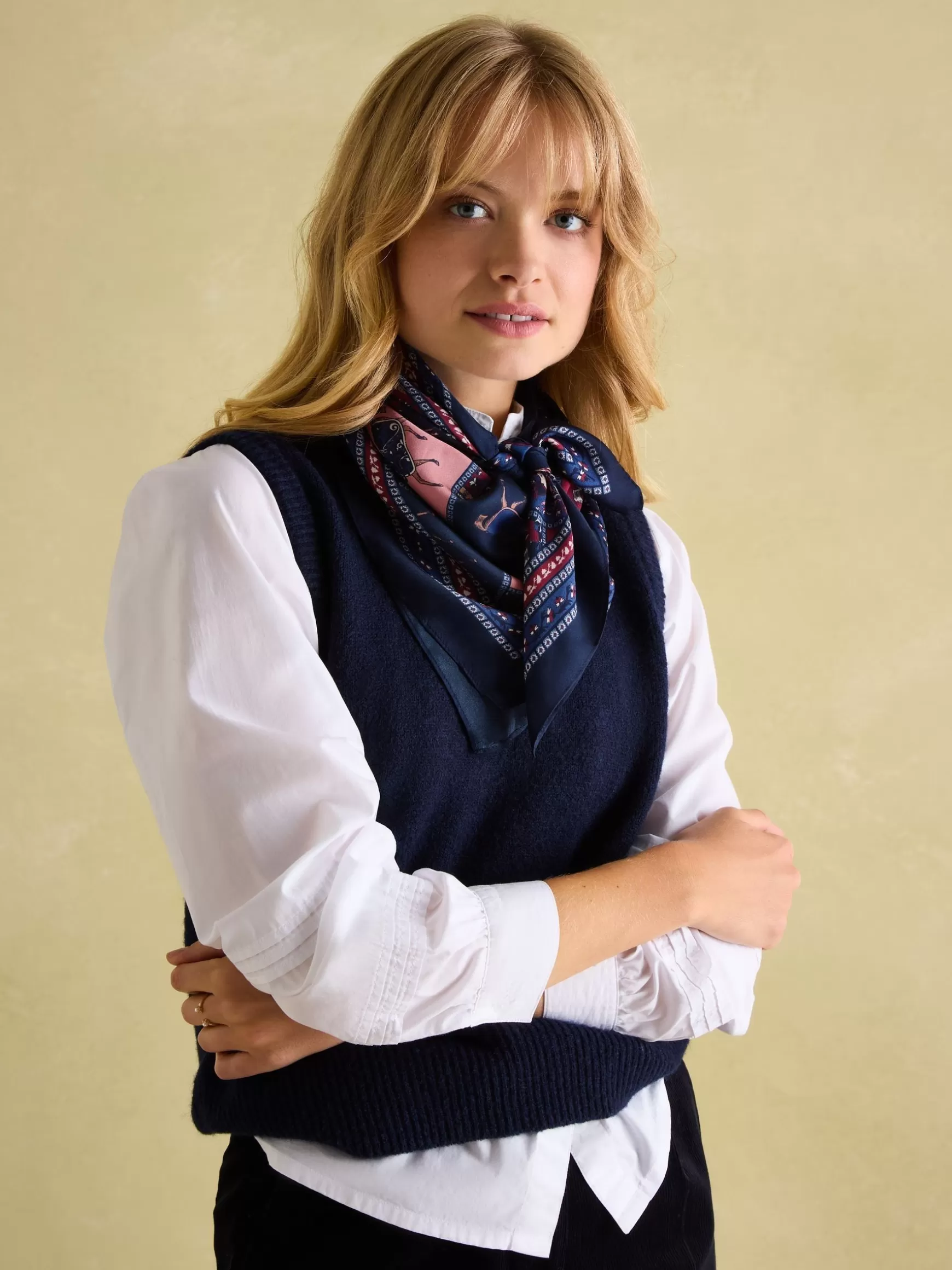 Bloomfield Square Silk Scarf^Joules Cheap