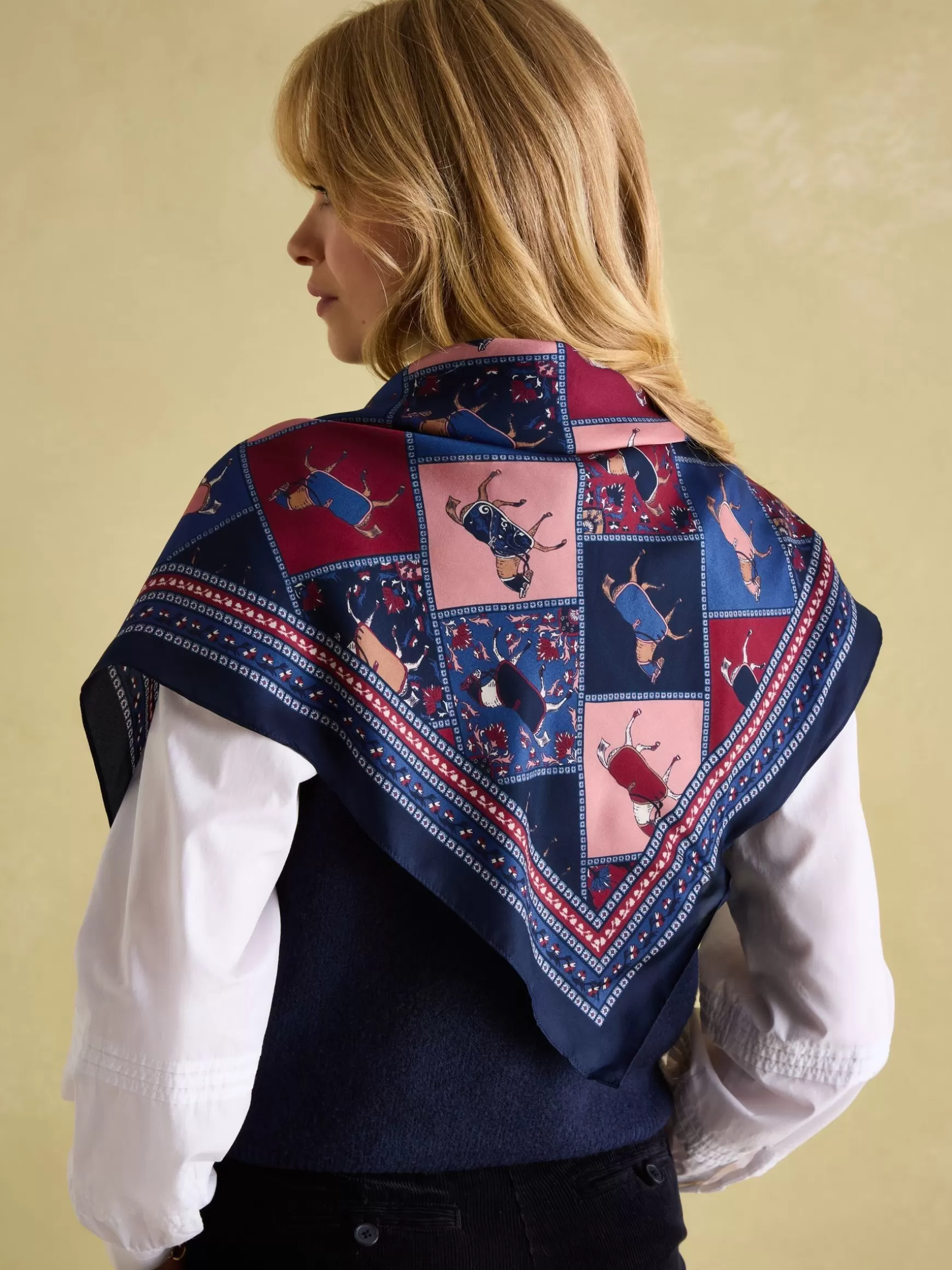 Bloomfield Square Silk Scarf^Joules Cheap