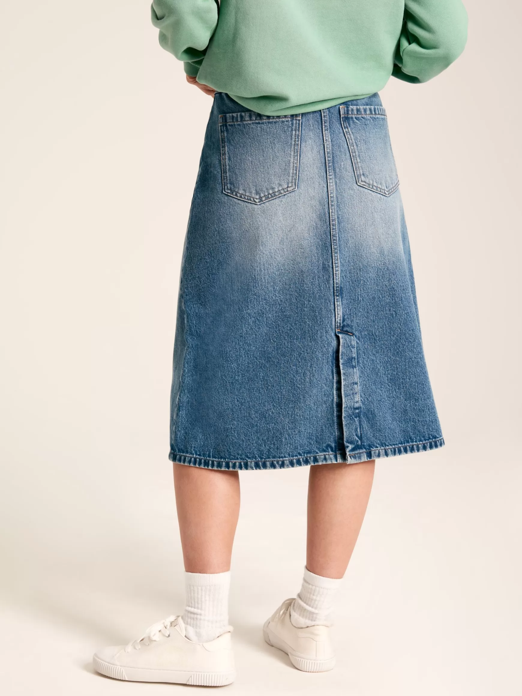 Button Front Denim Midi Skirt^Joules Cheap