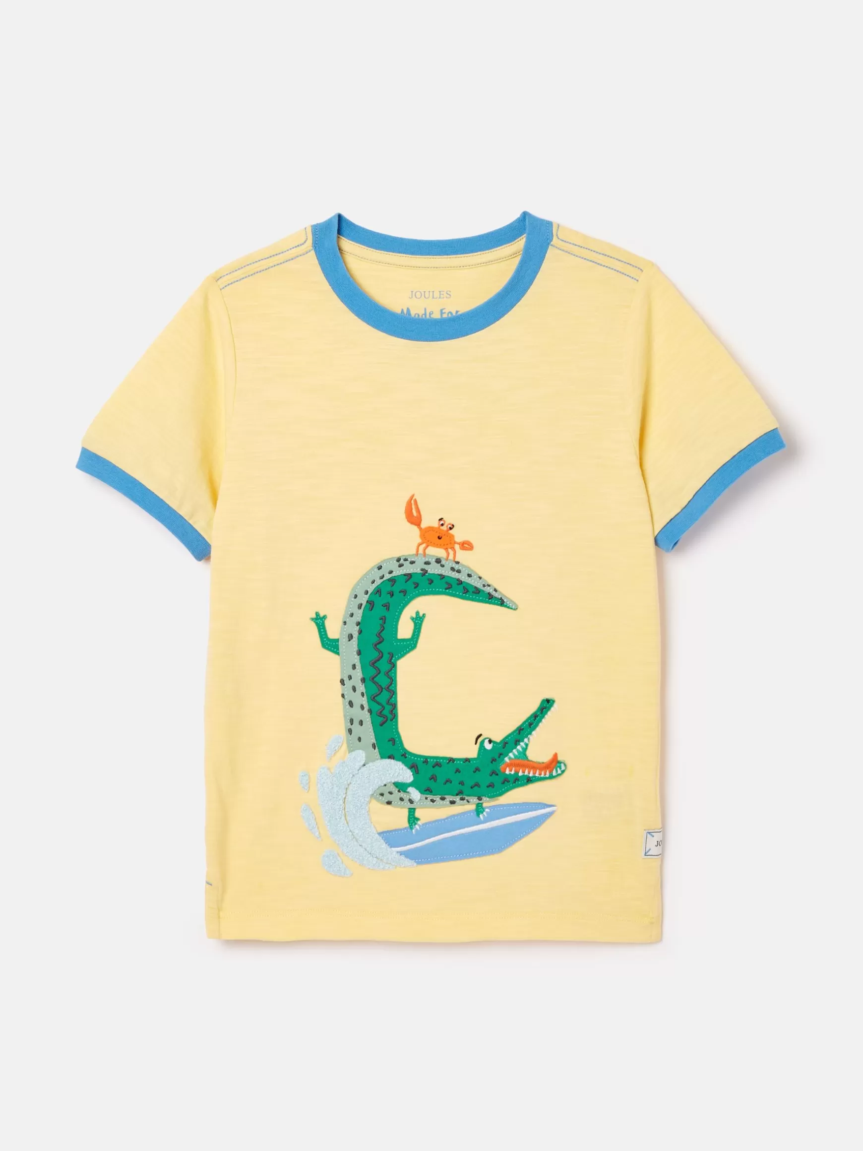 Boys' Archie Yellow Crocodile Artwork T-Shirt^Joules Discount