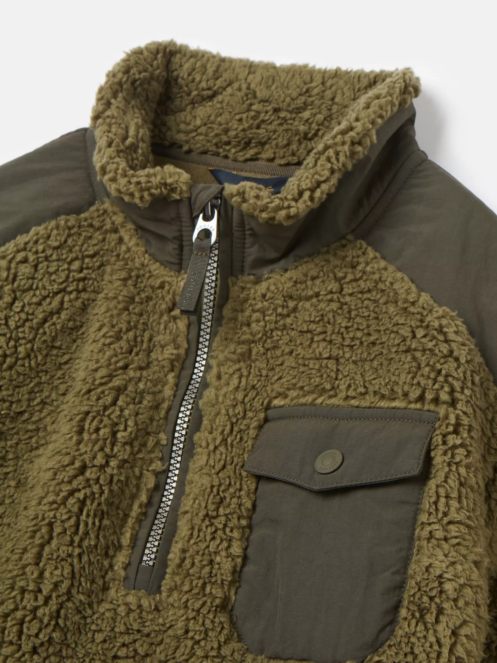 Boys' Billy Khaki Green Half Zip Borg Fleece^Joules Best