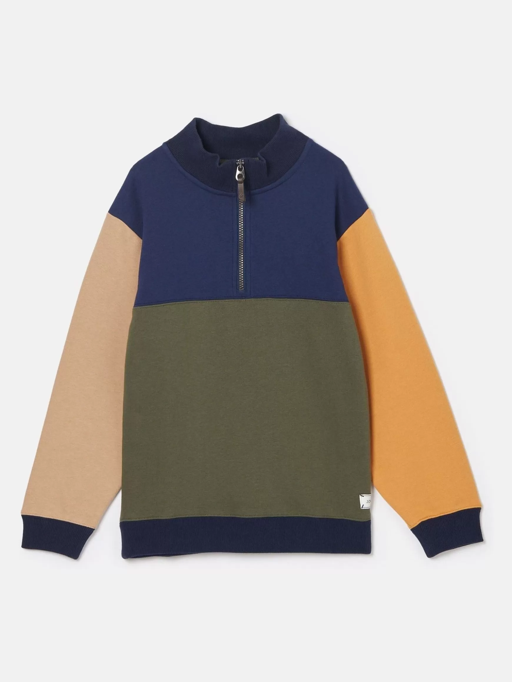 Boys' Elliot Colourblock Quarter Zip Sweatshirt^Joules Sale