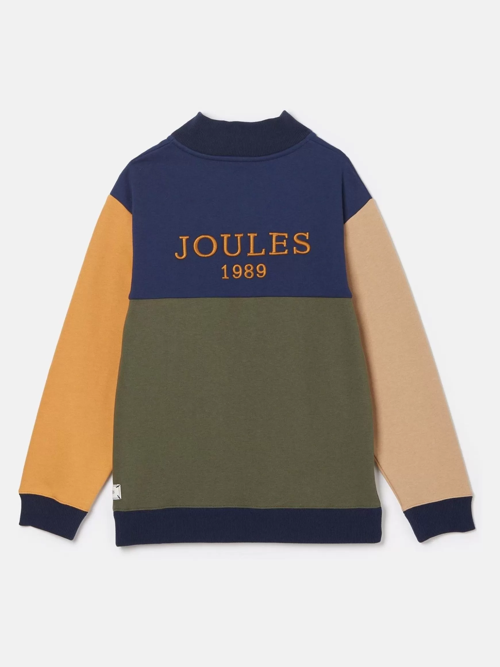Boys' Elliot Colourblock Quarter Zip Sweatshirt^Joules Sale
