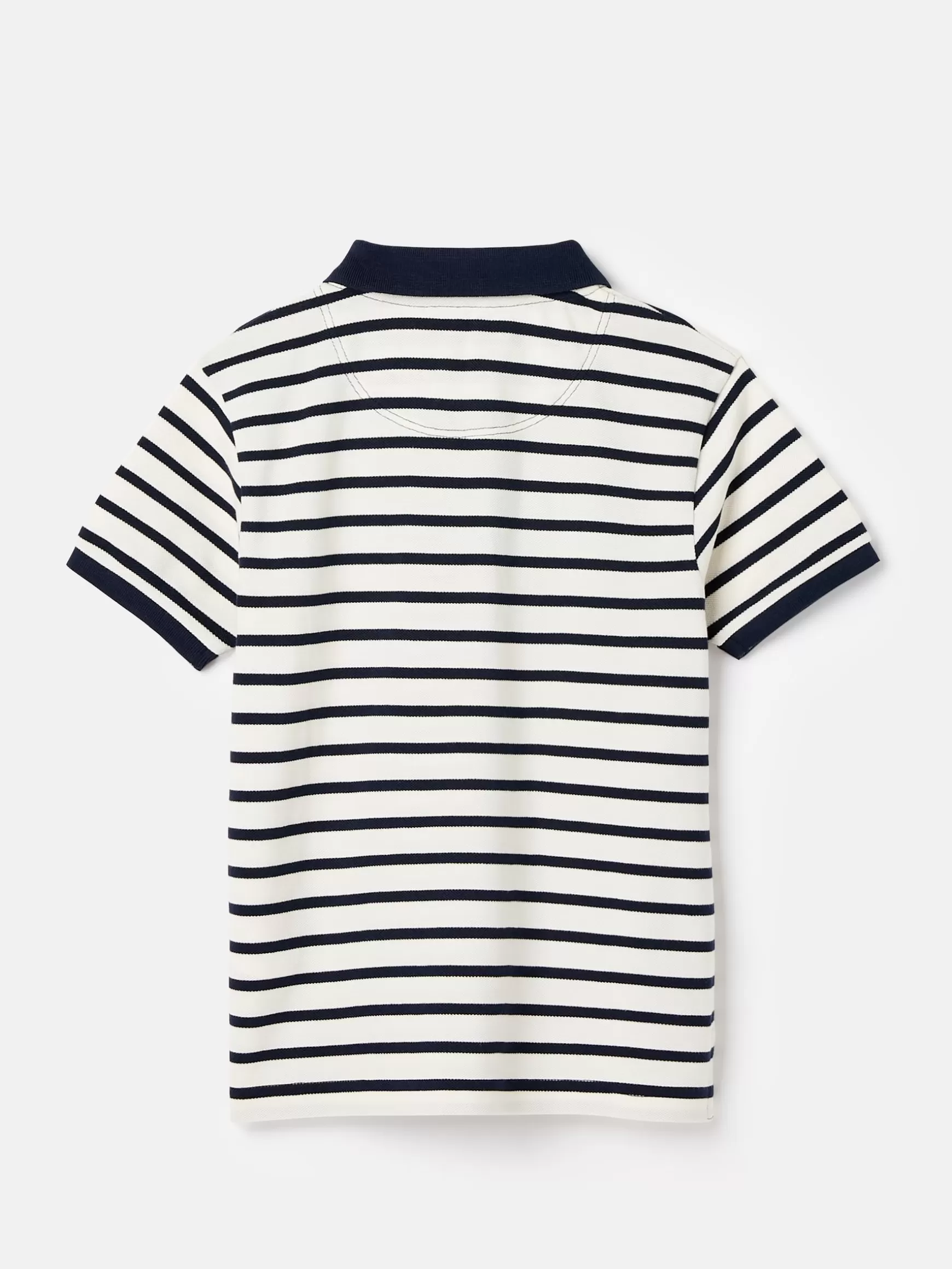 Boys' Filbert Navy Blue Striped Pique Cotton Polo Shirt^Joules Clearance