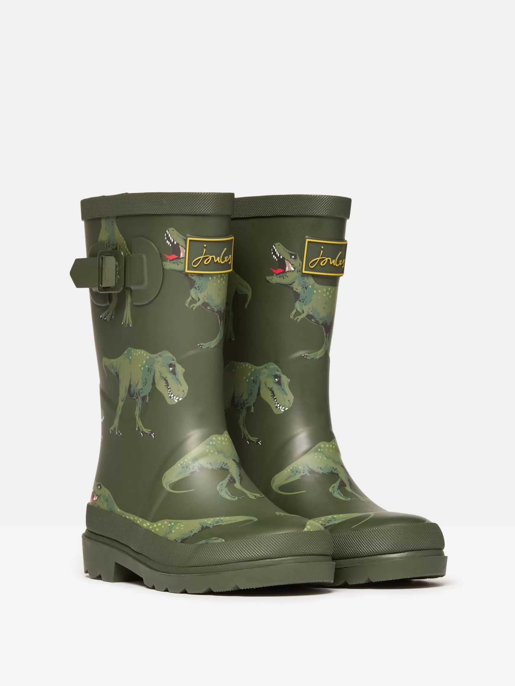 Boys' Khaki Green Printed Wellies^Joules Outlet