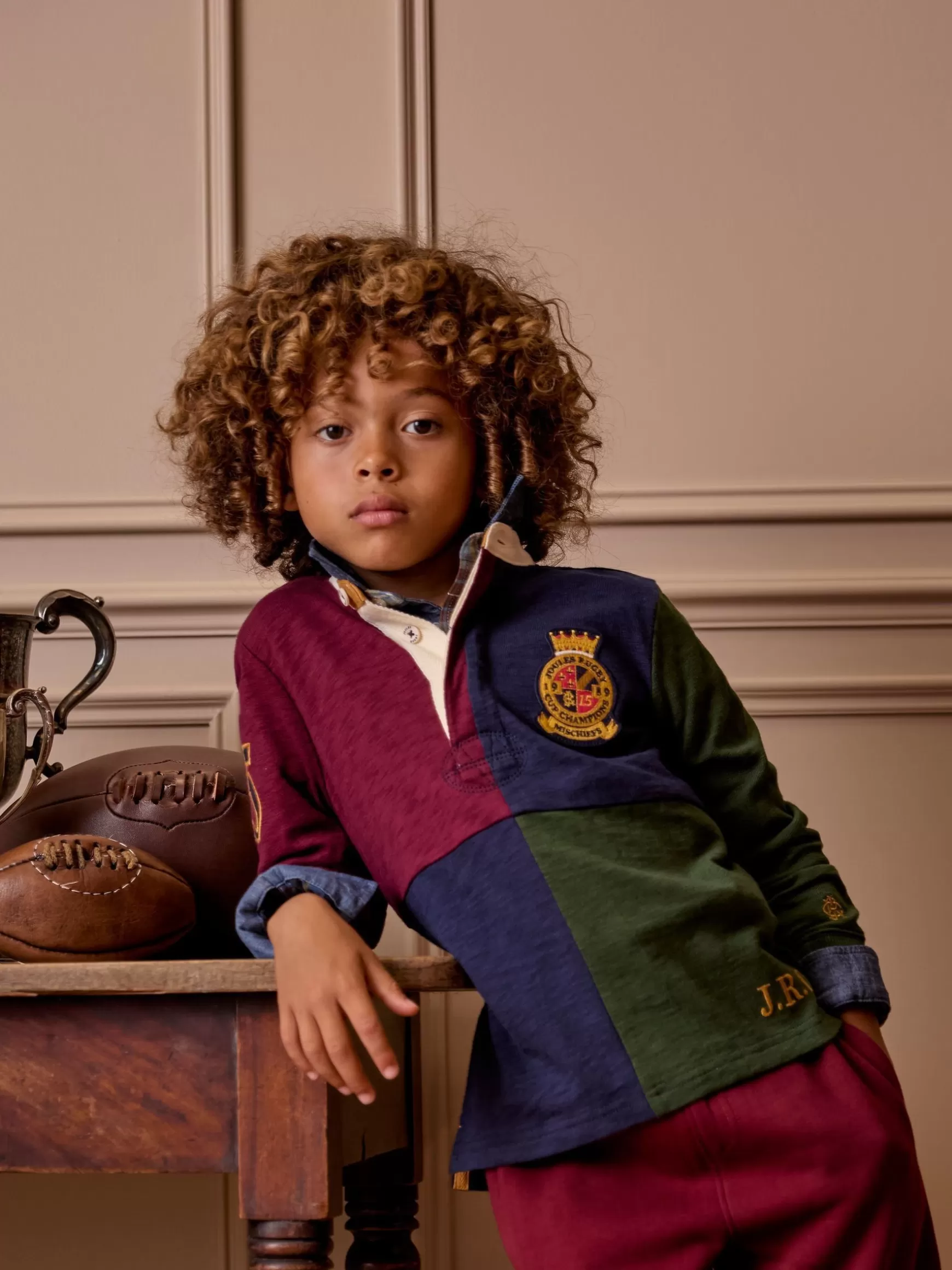 Boys' Kick Off Grandad Collar Rugby Shirt^Joules Sale