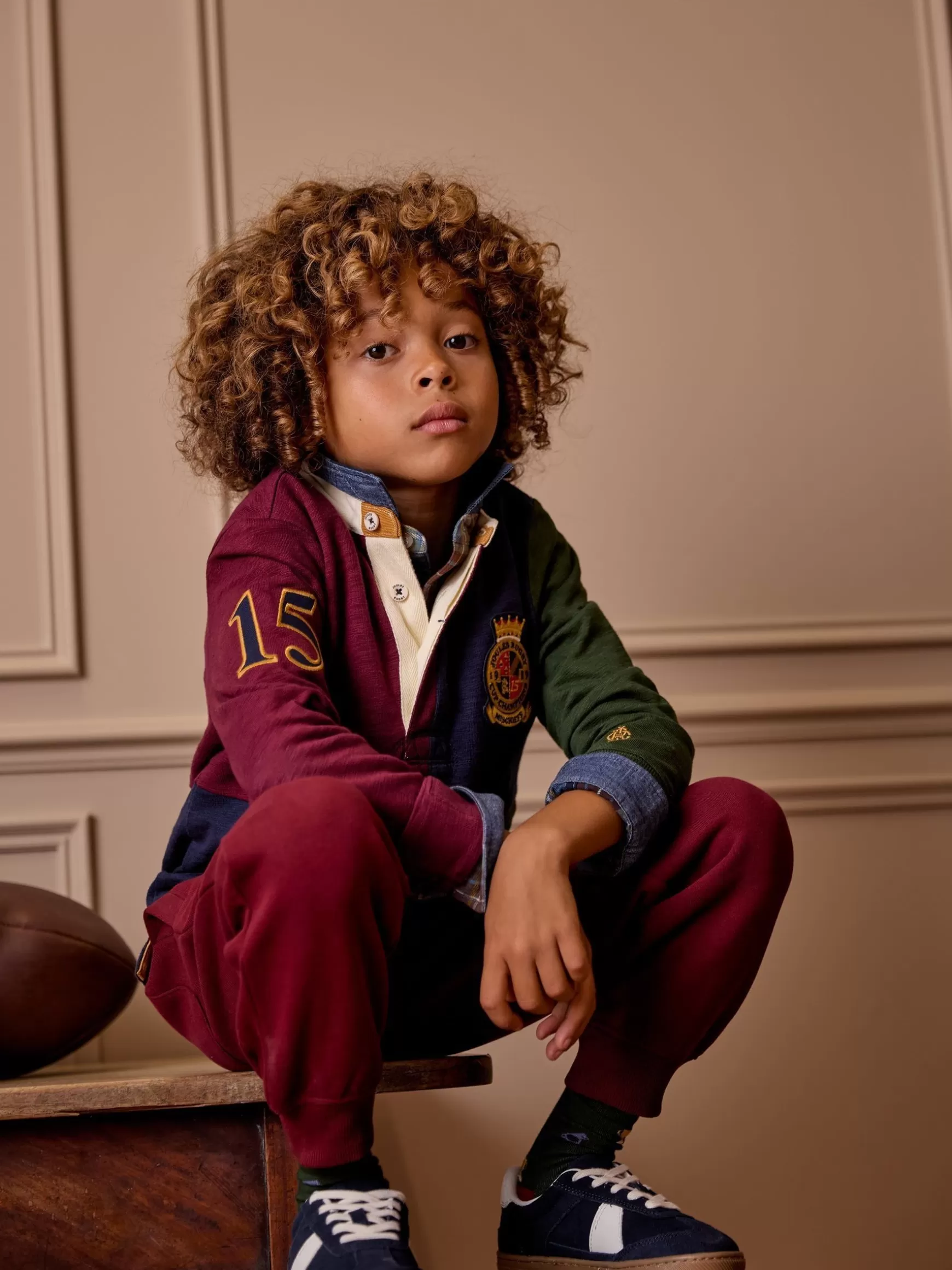 Boys' Kick Off Grandad Collar Rugby Shirt^Joules Sale