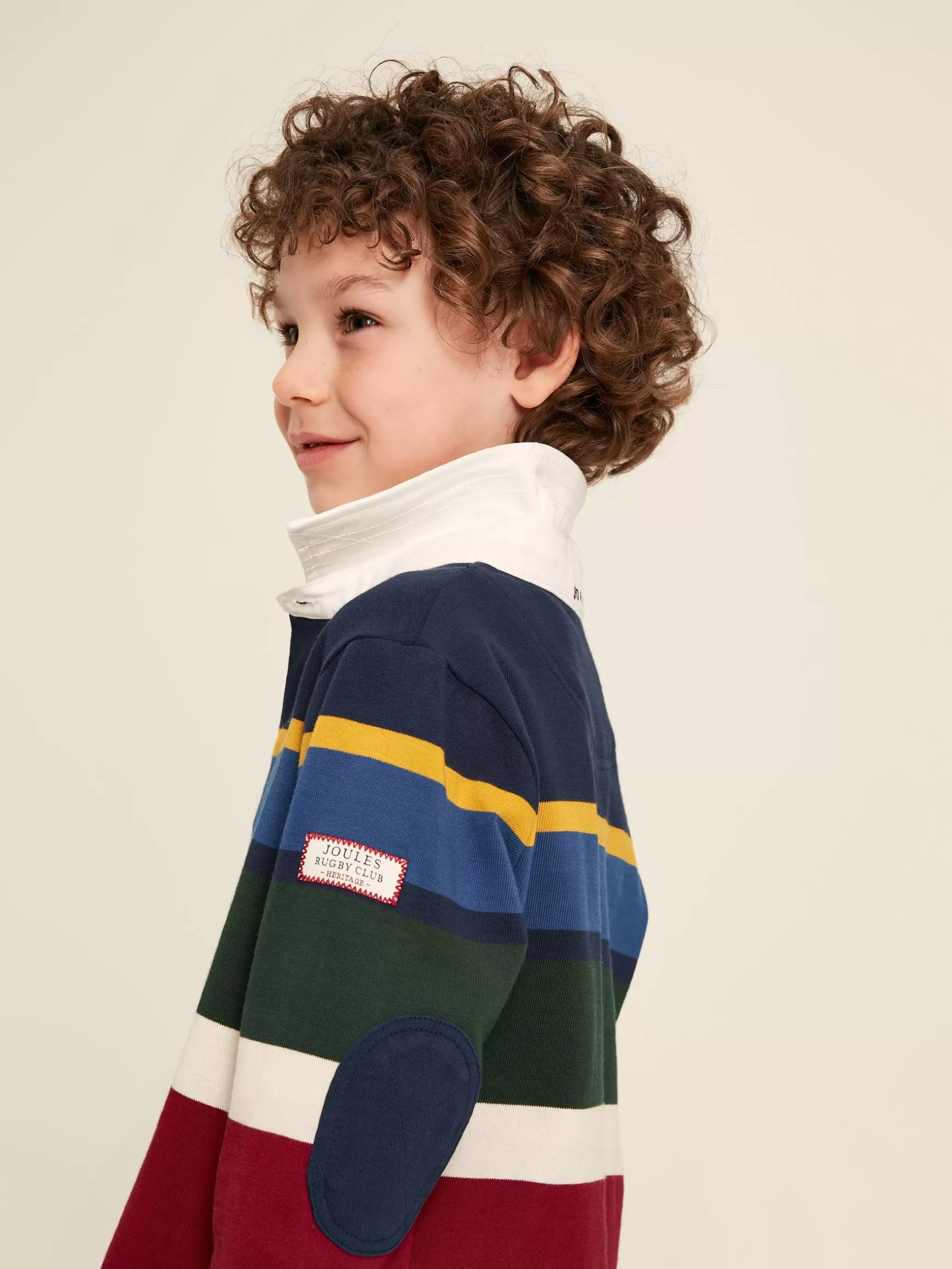 Boys' Onside Striped Cotton Rugby Shirt^Joules Store