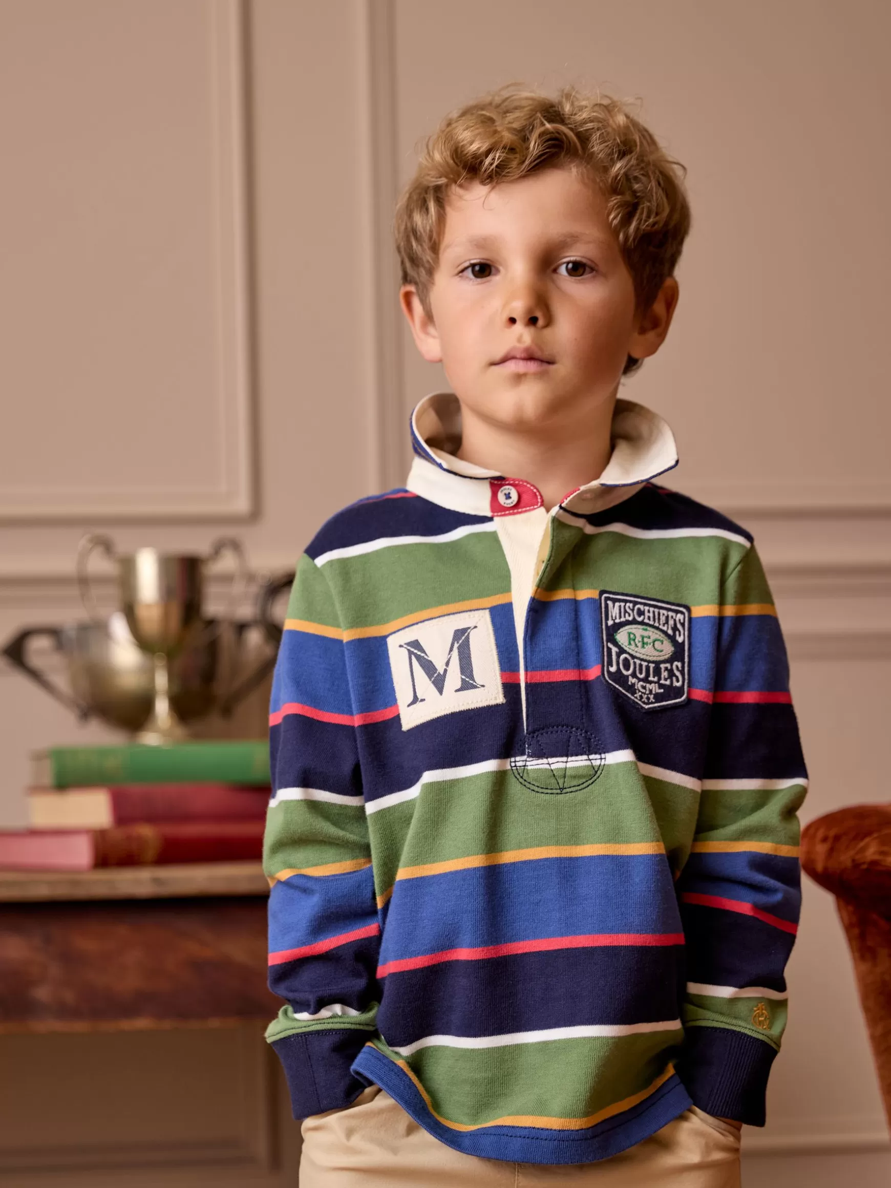 Boys' Tournament Multi Stripe Rugby Shirt^Joules Flash Sale