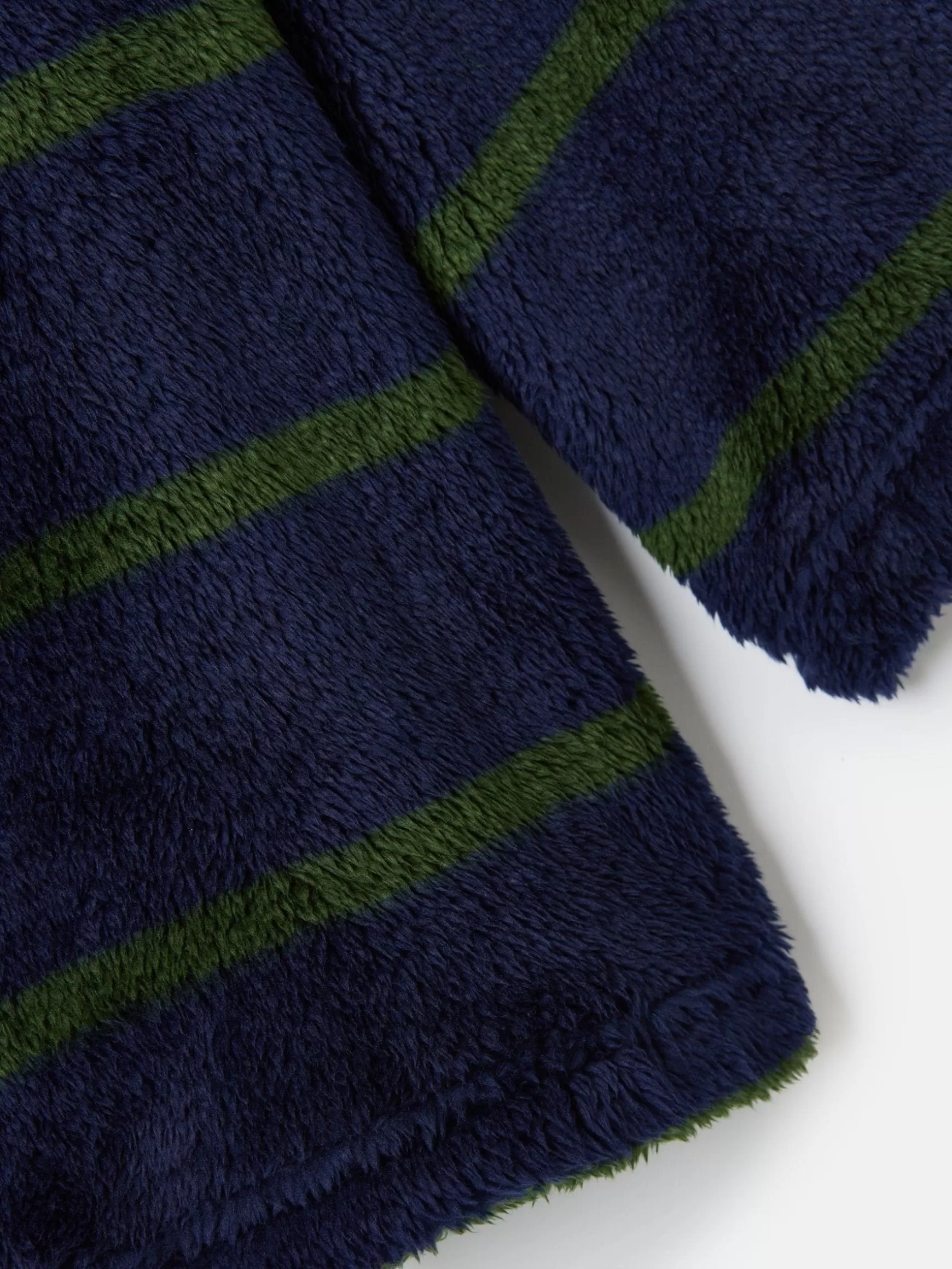 Boys' Woozle Navy & Green Stripe Half Zip Borg Fleece^Joules Hot
