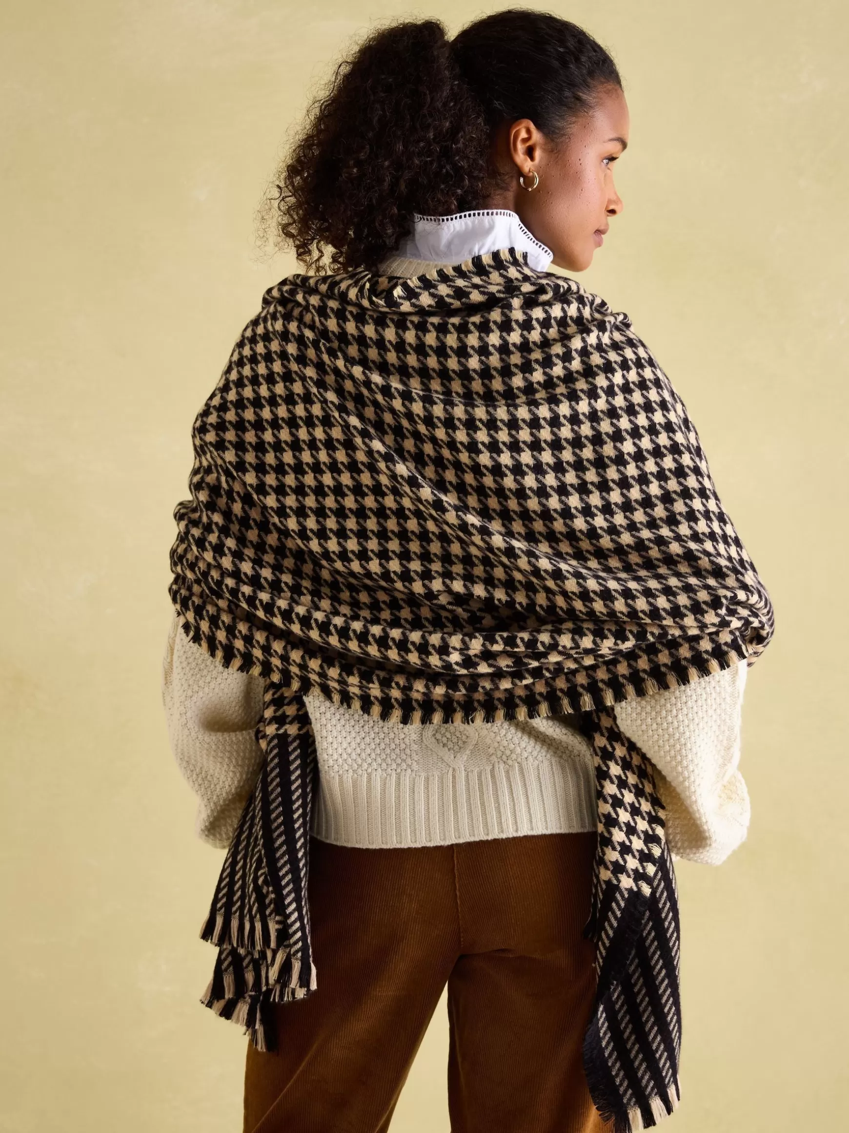 Bracewell Black & Brown Blanket Scarf^Joules Clearance