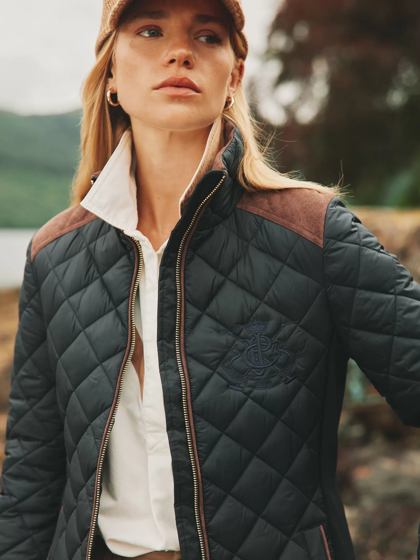 Braemar Luxe Showerproof Diamond Quilted Coat^Joules Sale