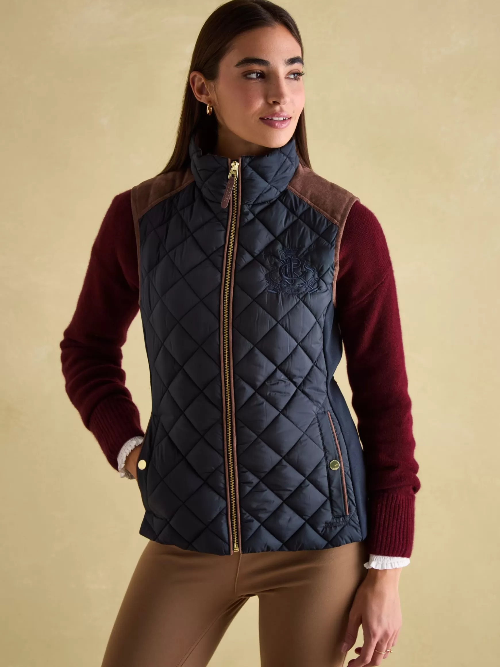Braemar Luxe Showerproof Diamond Quilted Gilet^Joules Sale